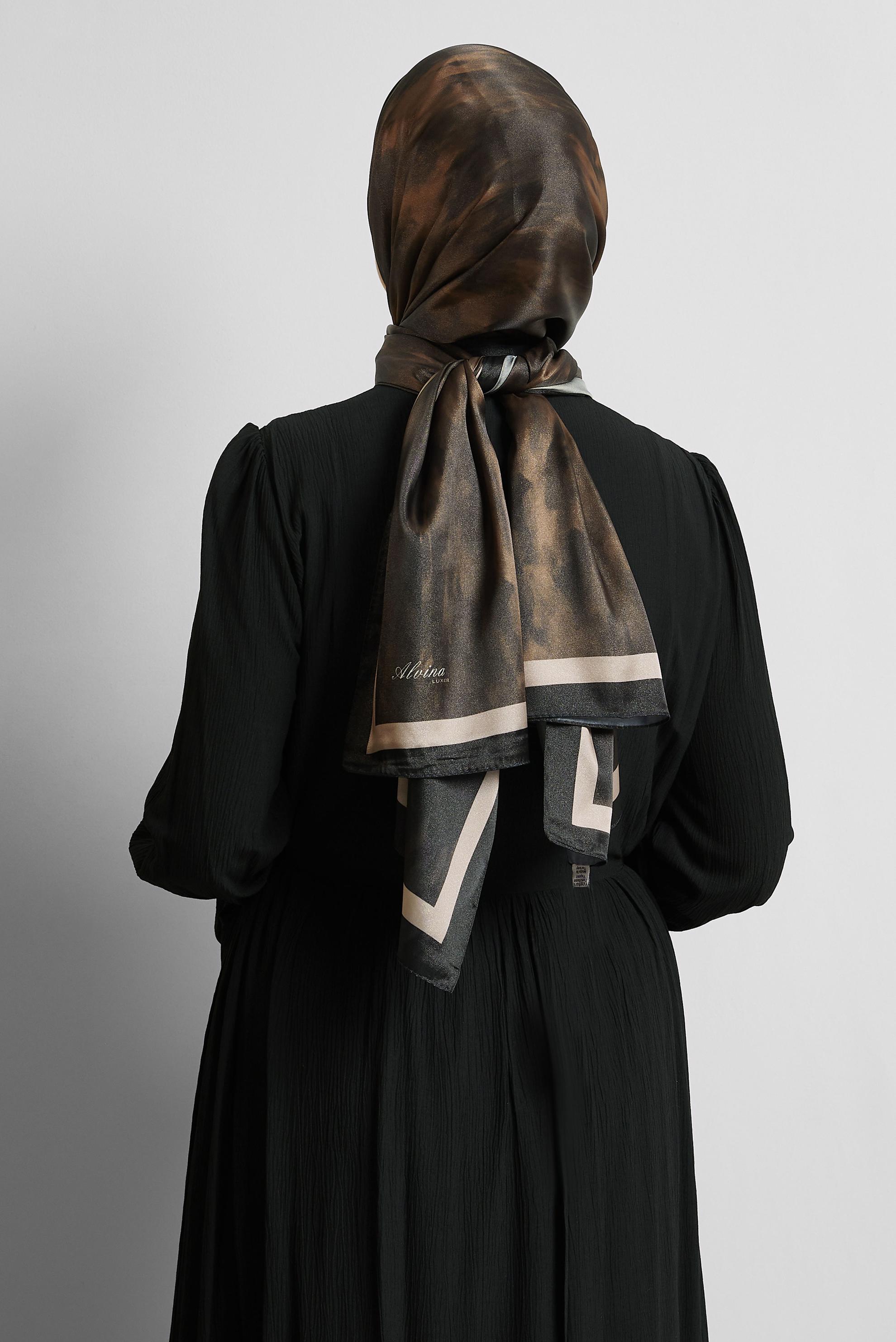 Tesettür giyim KAHVE ALVİNA ŞAL 8566