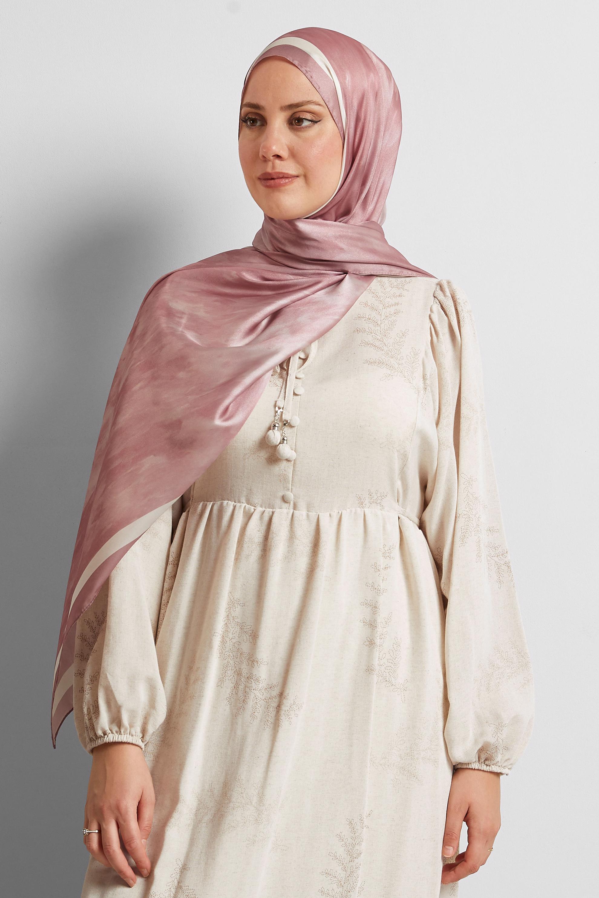 Tesettür giyim PEMBE ALVİNA ŞAL 8566
