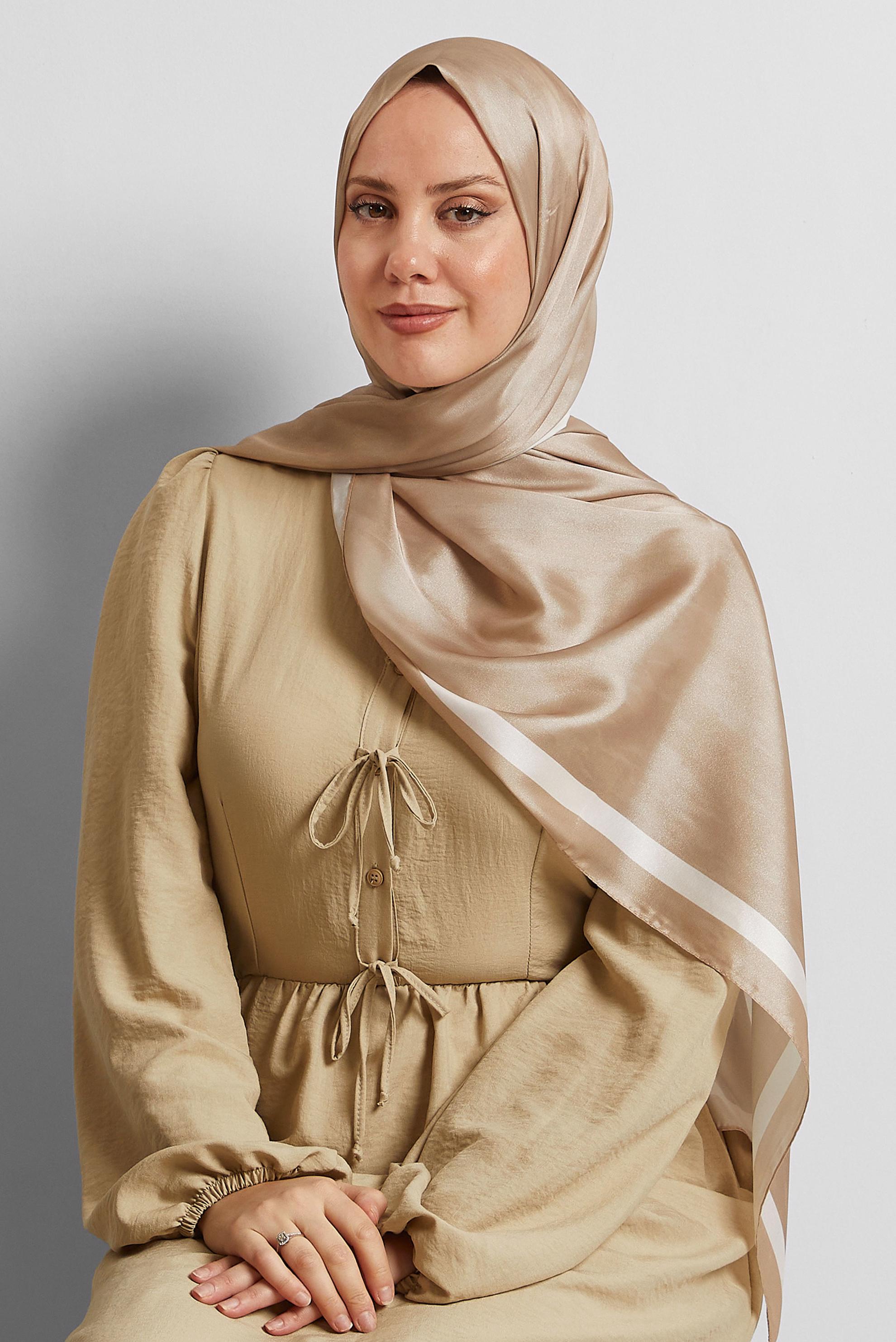 Tesettür giyim VİZON ALVİNA ŞAL 8566