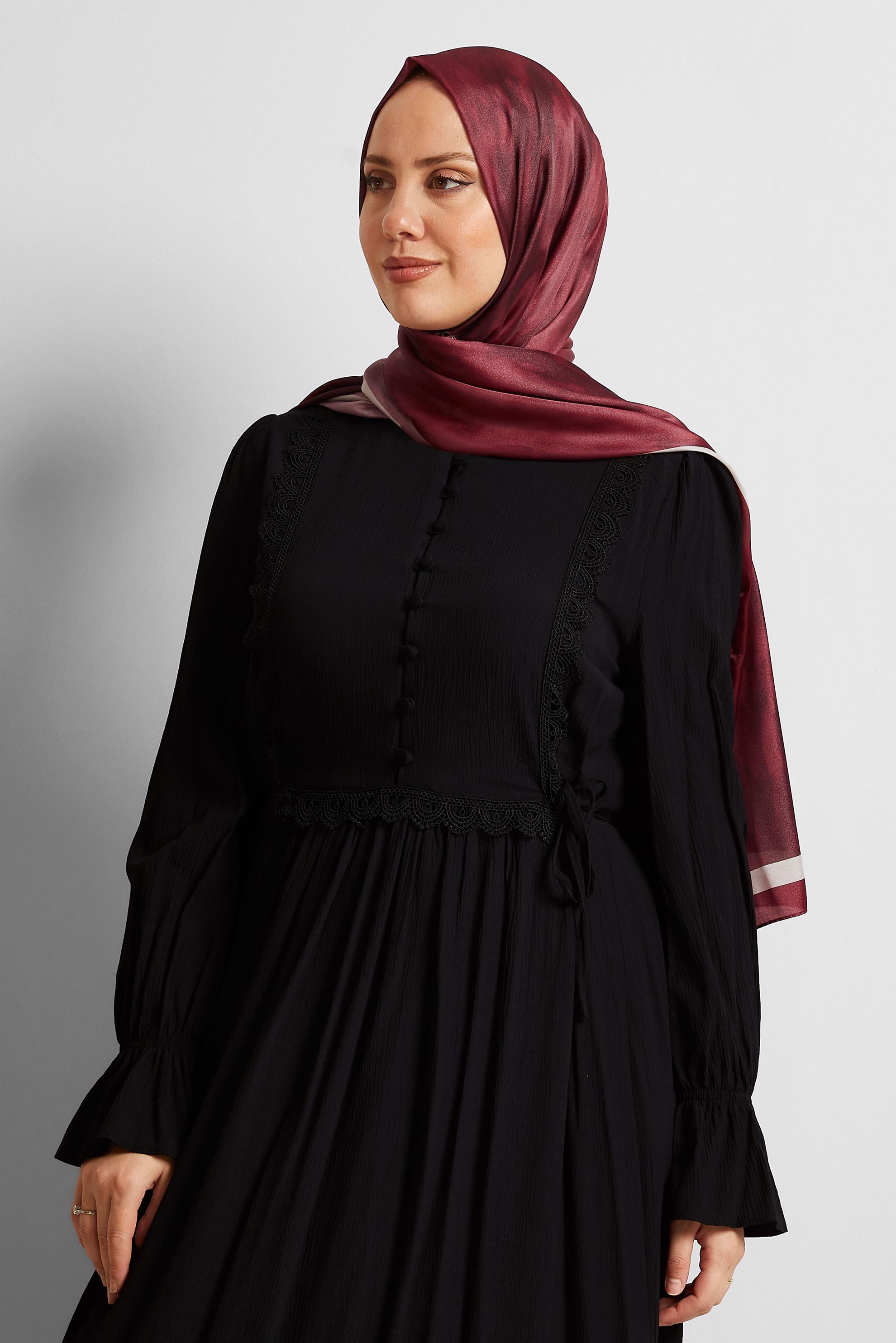 Tesettür giyim BORDO ALVİNA ŞAL 8566