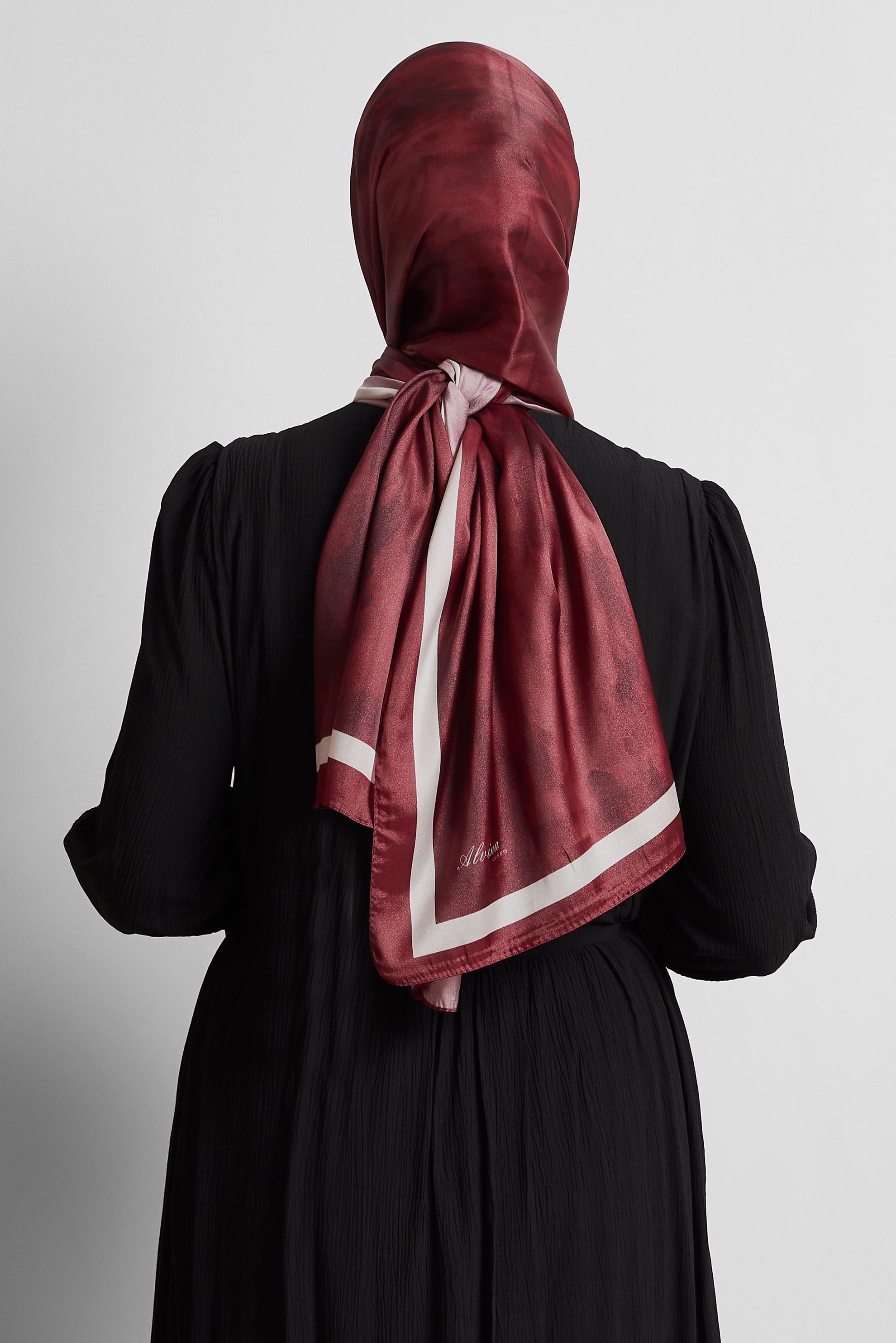 Tesettür giyim BORDO ALVİNA ŞAL 8566