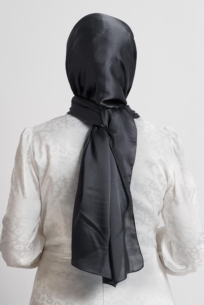 Vêtements hijab GRIS CHÂLE EN SATIN ALVINA 8570 - ALVİNA