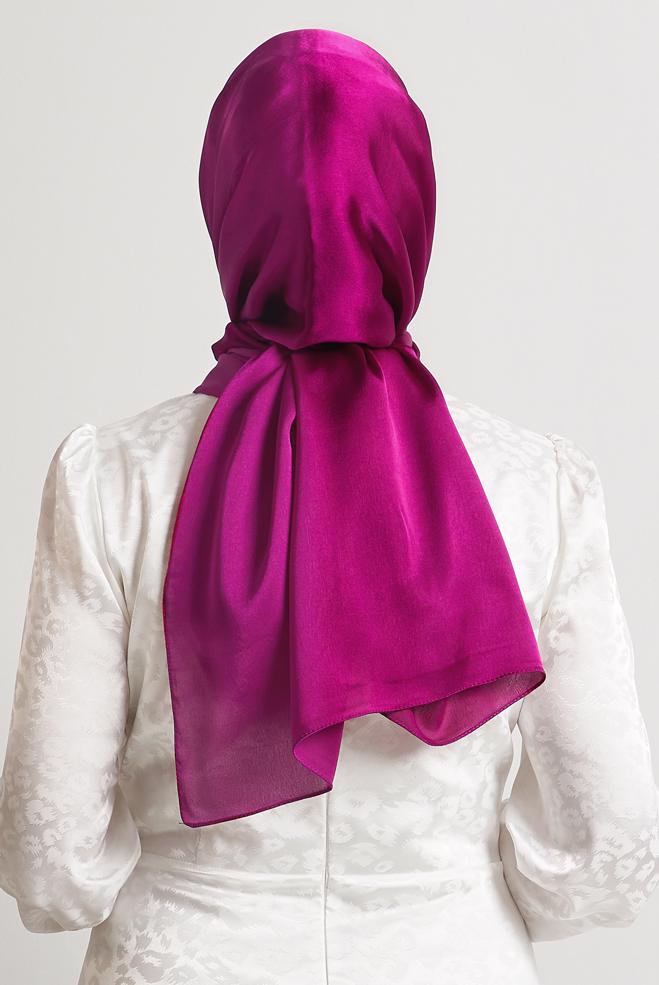 Vêtements hijab FUCHSIA CHÂLE EN SATIN ALVINA 8570 - ALVİNA