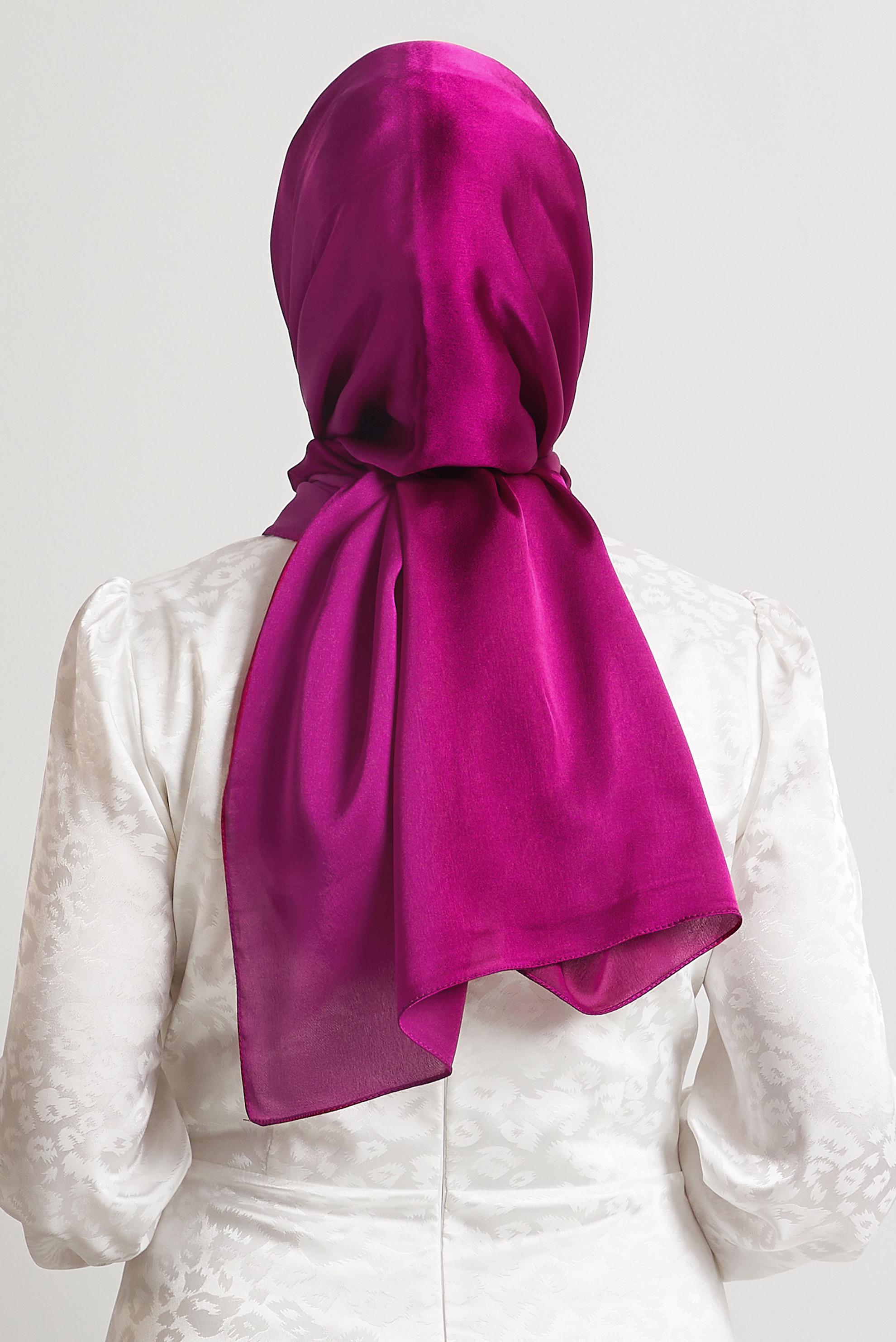 Vêtements hijab FUCHSIA CHÂLE EN SATIN ALVINA 8570