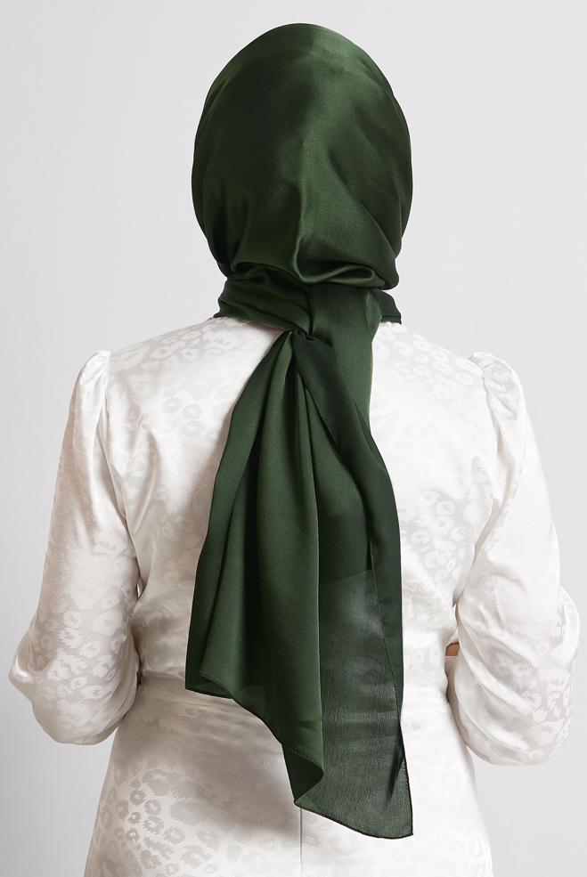 Vêtements hijab KAKI CHÂLE EN SATIN ALVINA 8570 - ALVİNA