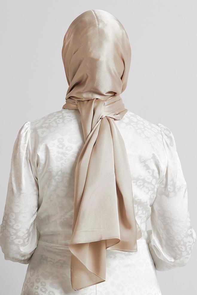 Vêtements hijab BEIGE CHÂLE EN SATIN ALVINA 8570 - ALVİNA