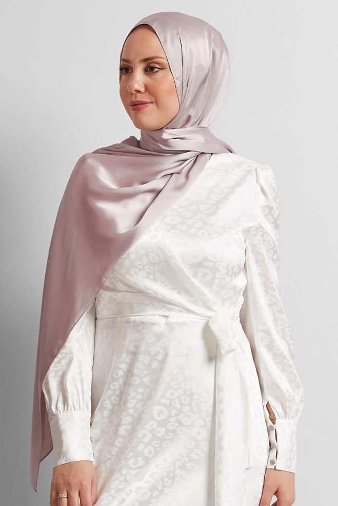 Vêtements hijab BEIGE CHÂLE EN SATIN ALVINA 8570 - ALVİNA