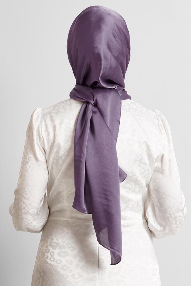 Vêtements hijab POURPRE CHÂLE EN SATIN ALVINA 8570 - ALVİNA