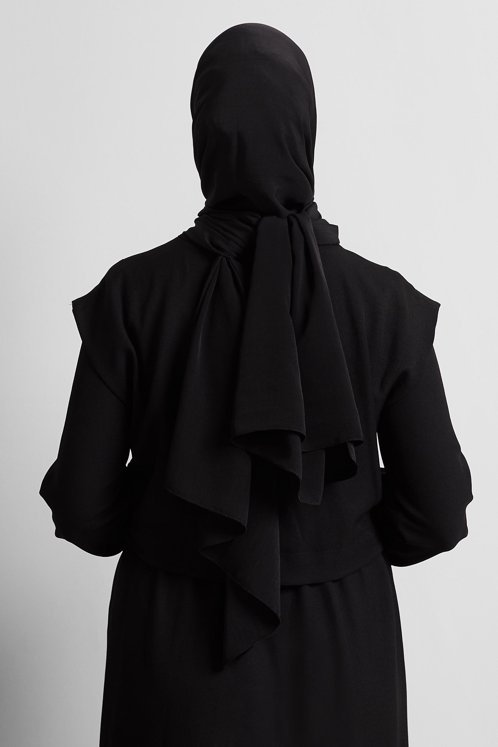 Tesettür giyim SİYAH ALVİNA KRAŞ MEDİNE ŞAL 8571