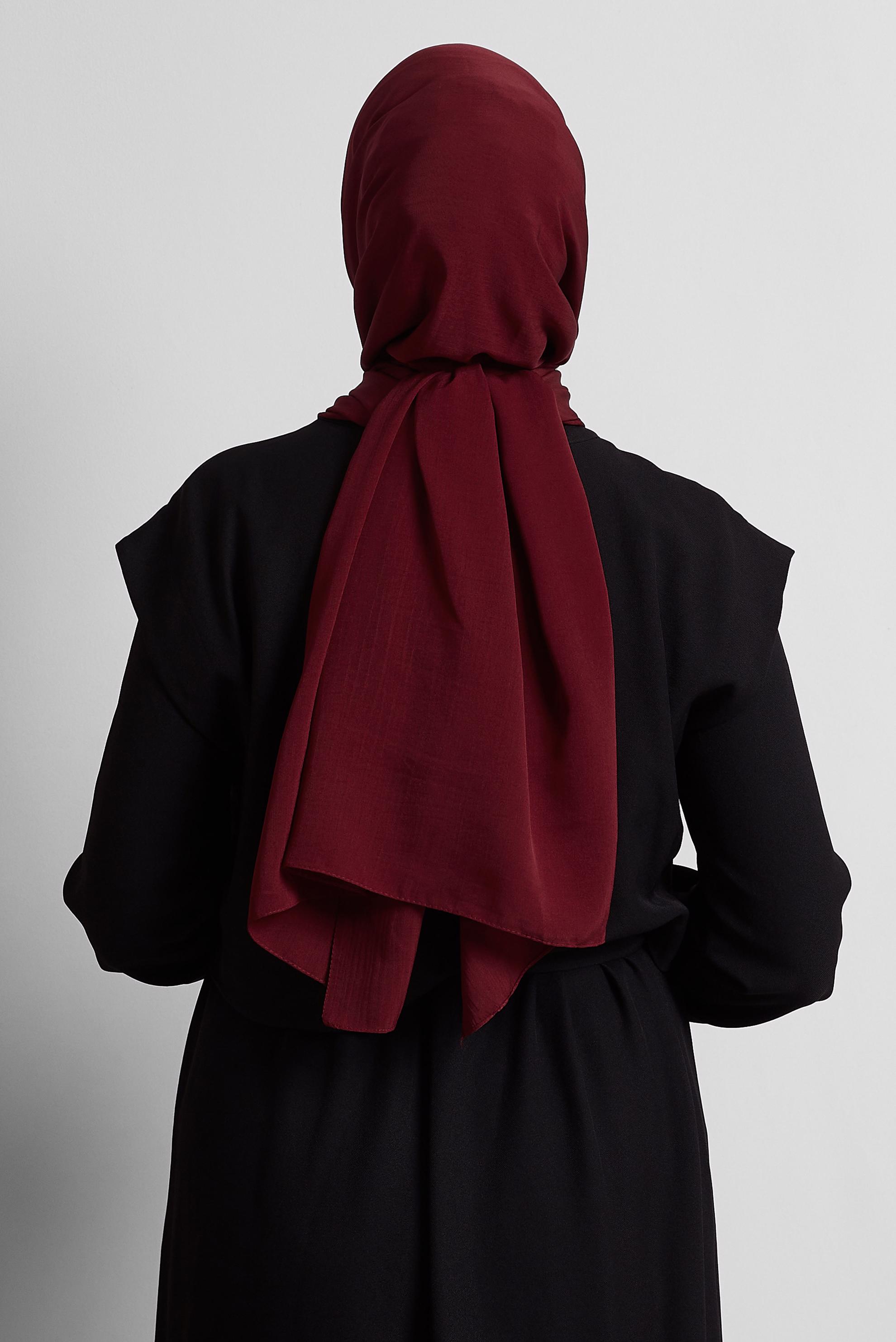 Tesettür giyim BORDO ALVİNA KRAŞ MEDİNE ŞAL 8571