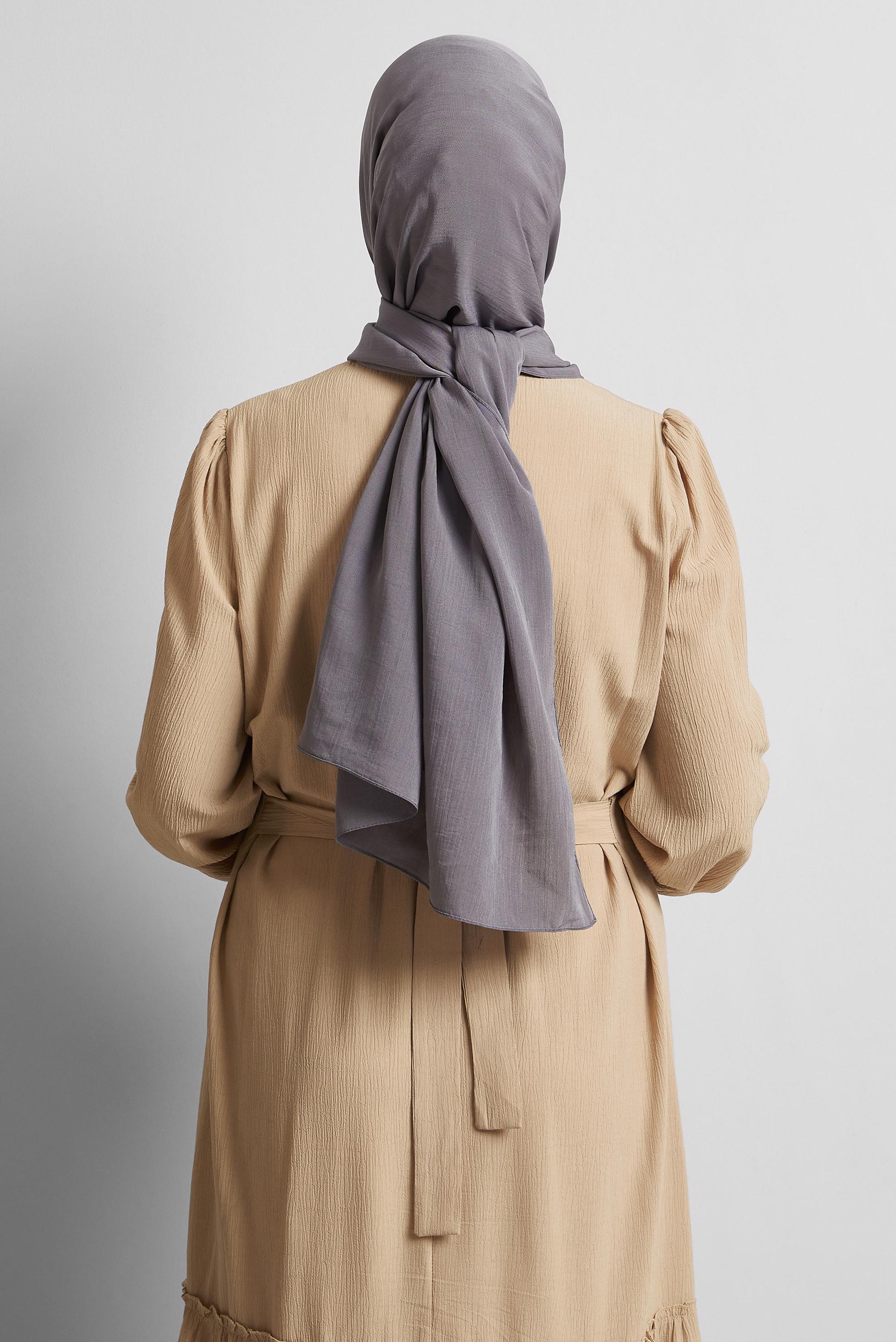 Tesettür giyim GRİ ALVİNA KRAŞ MEDİNE ŞAL 8571