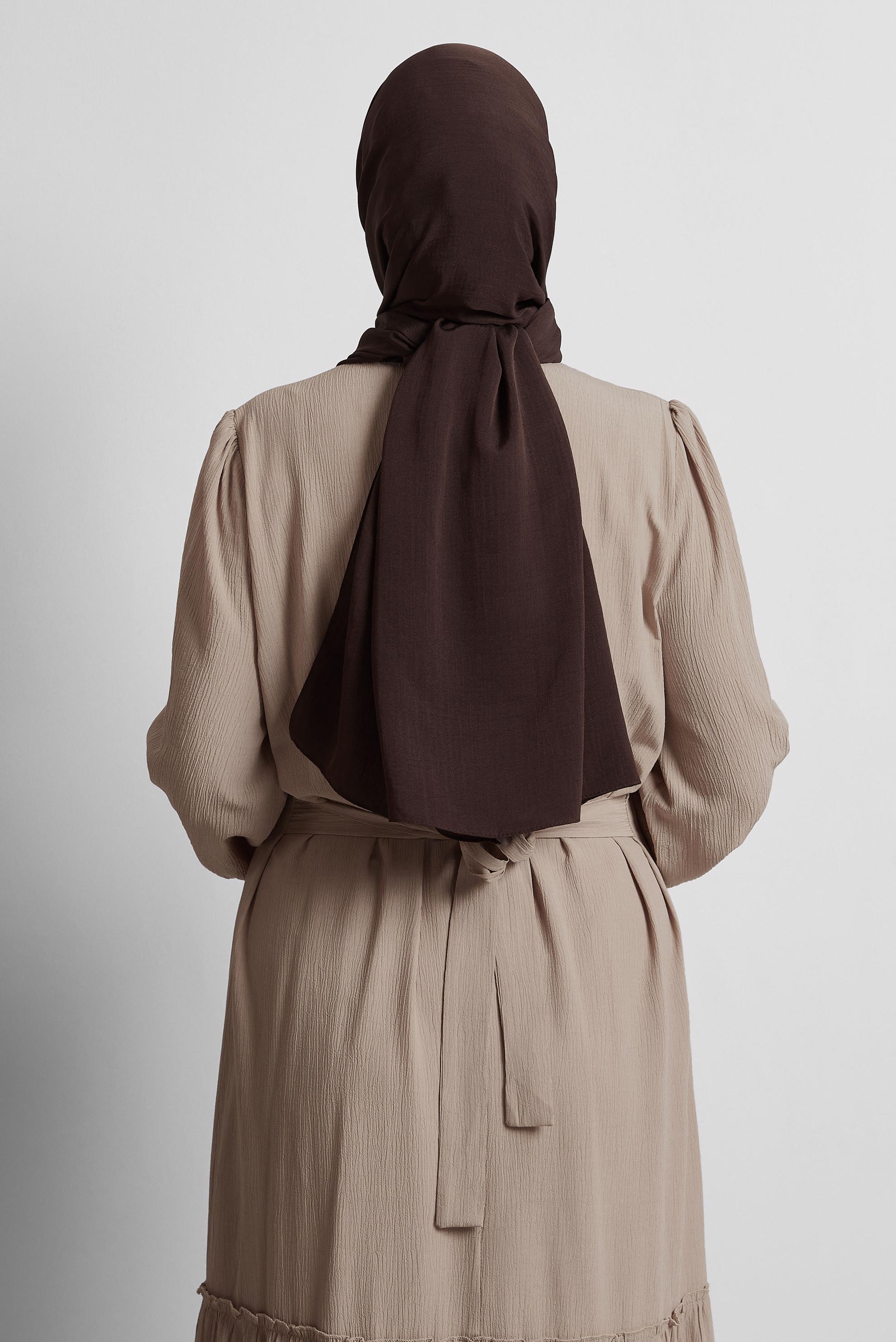 Tesettür giyim KAHVE ALVİNA KRAŞ MEDİNE ŞAL 8571