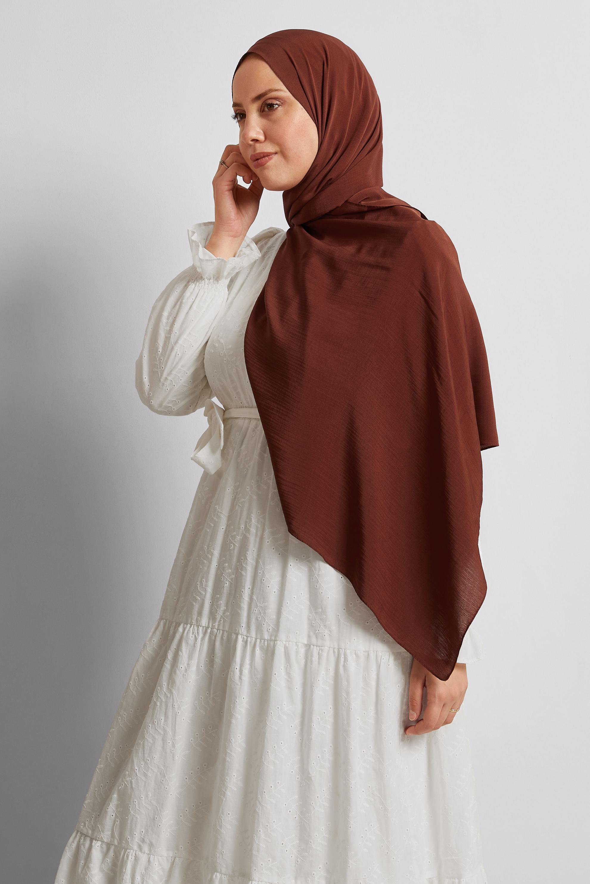 Tesettür giyim TURUNCU ALVİNA KRAŞ MEDİNE ŞAL 8571