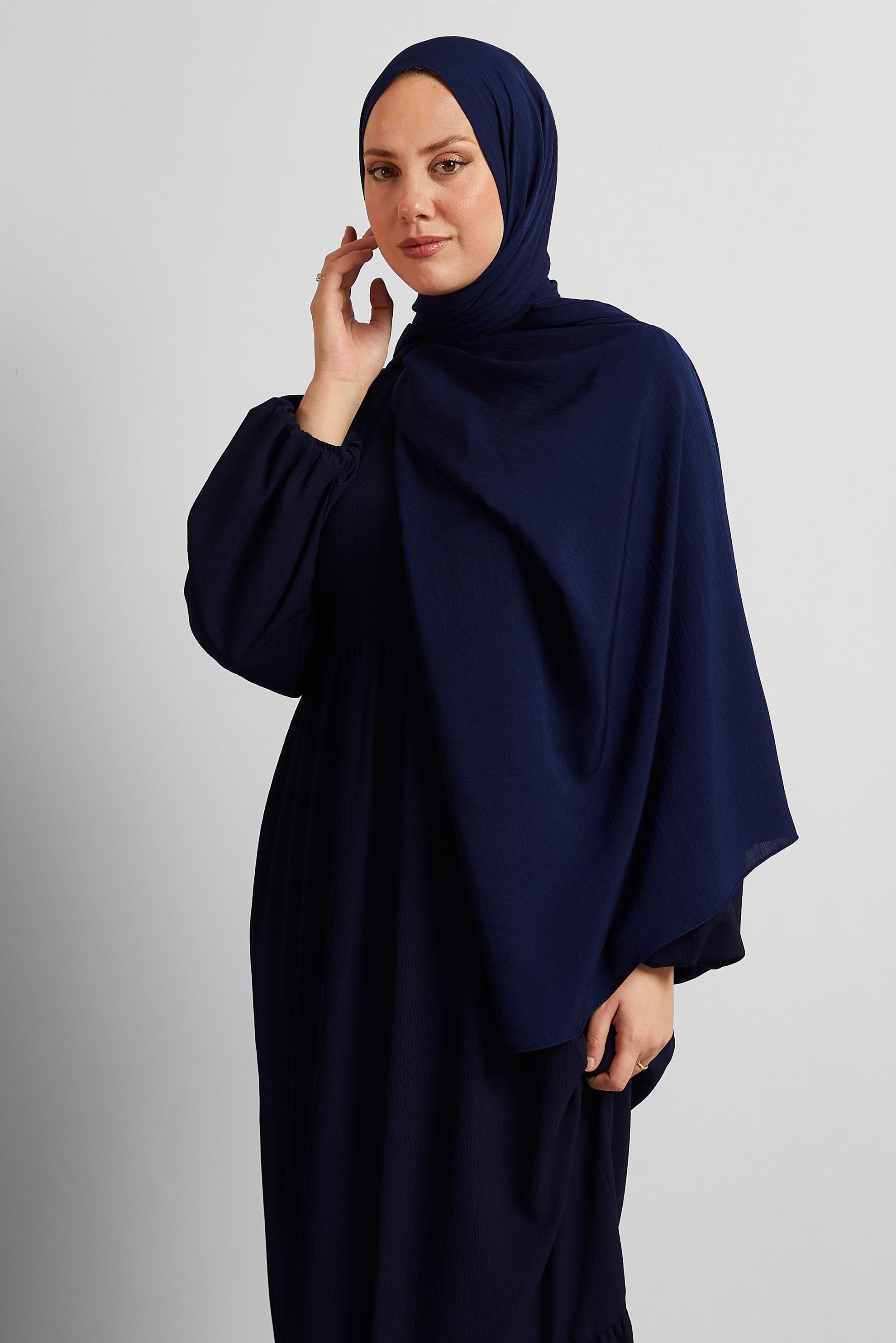 Tesettür giyim LACİVERT ALVİNA KRAŞ MEDİNE ŞAL 8571