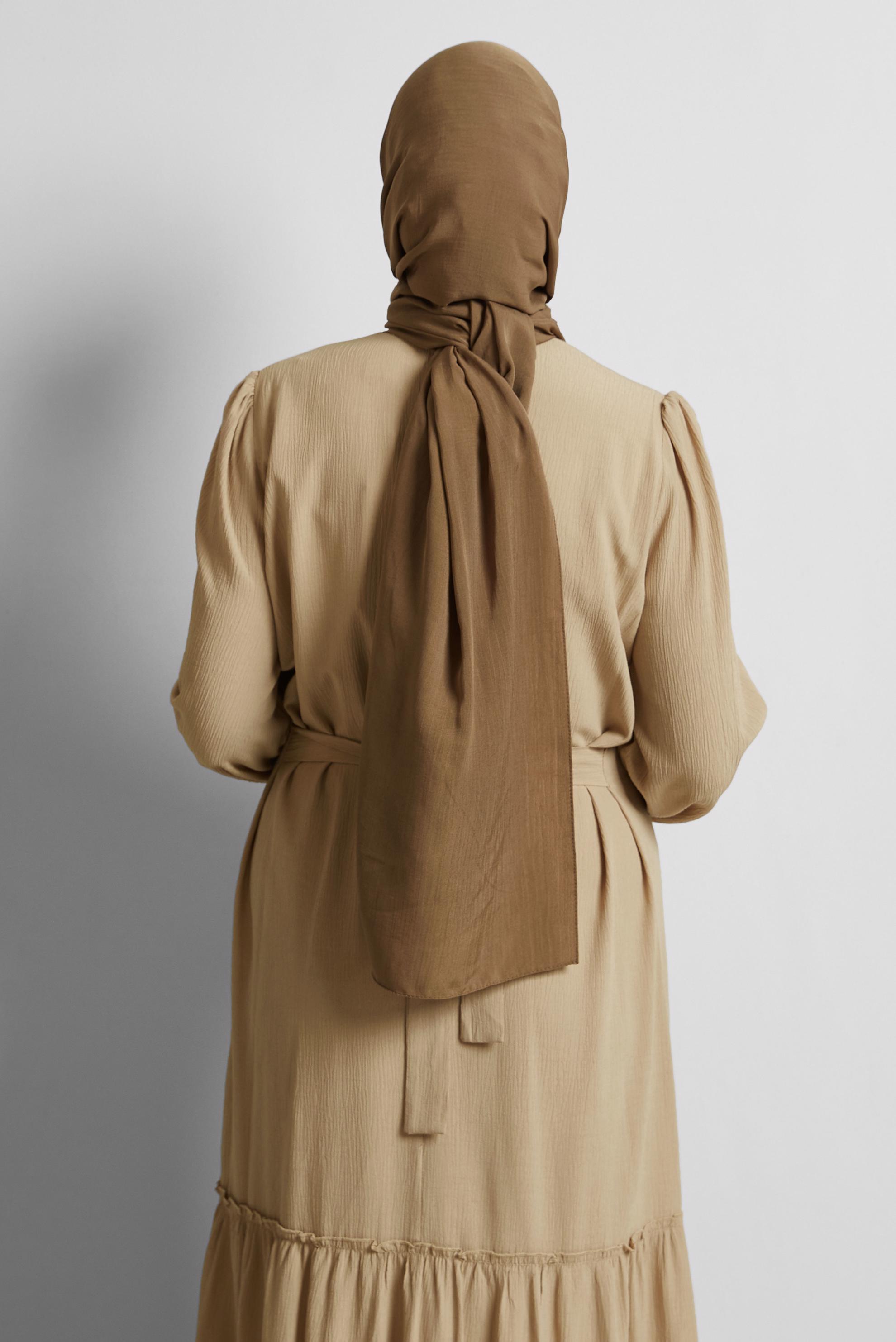 Tesettür giyim KAHVE ALVİNA KRAŞ MEDİNE ŞAL 8571