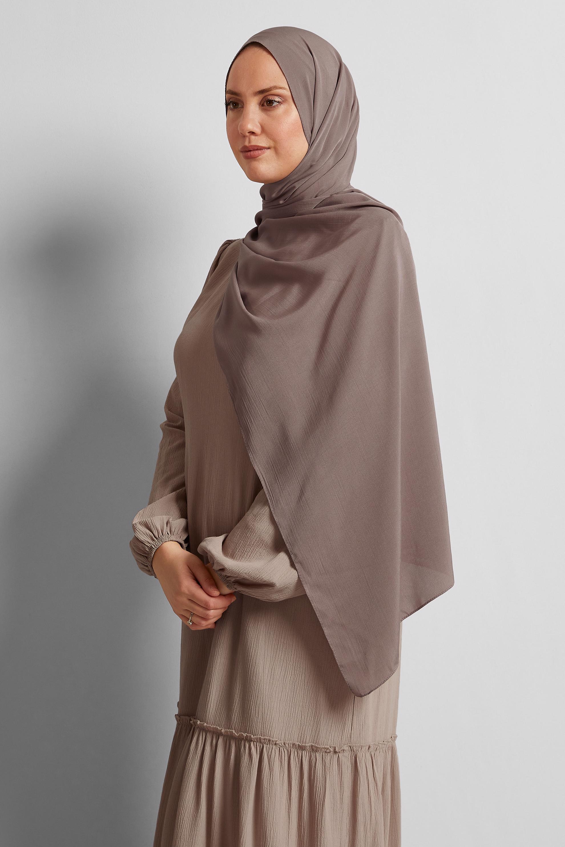 Tesettür giyim VİZON ALVİNA KRAŞ MEDİNE ŞAL 8571