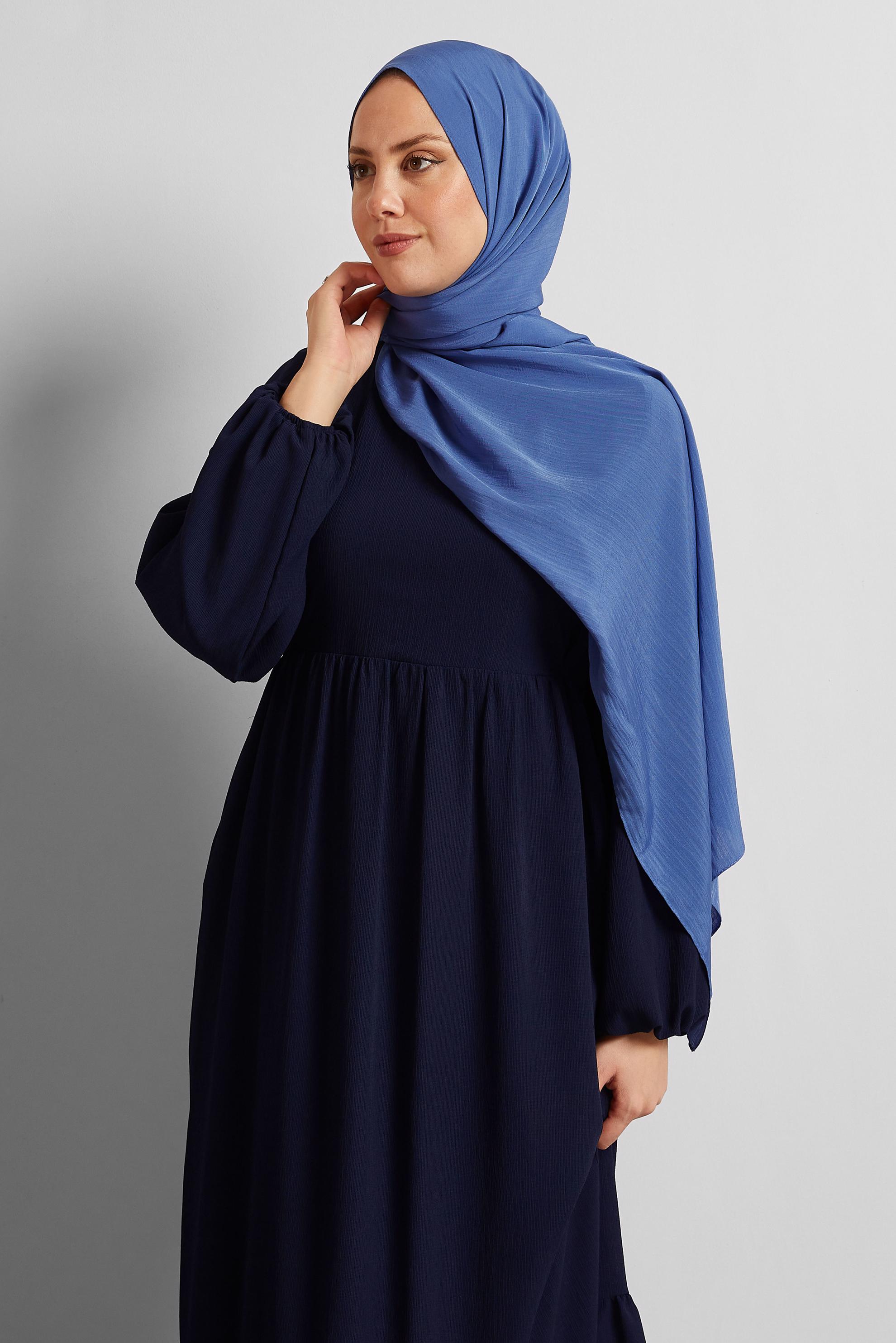 Tesettür giyim LACİVERT ALVİNA KRAŞ MEDİNE ŞAL 8571