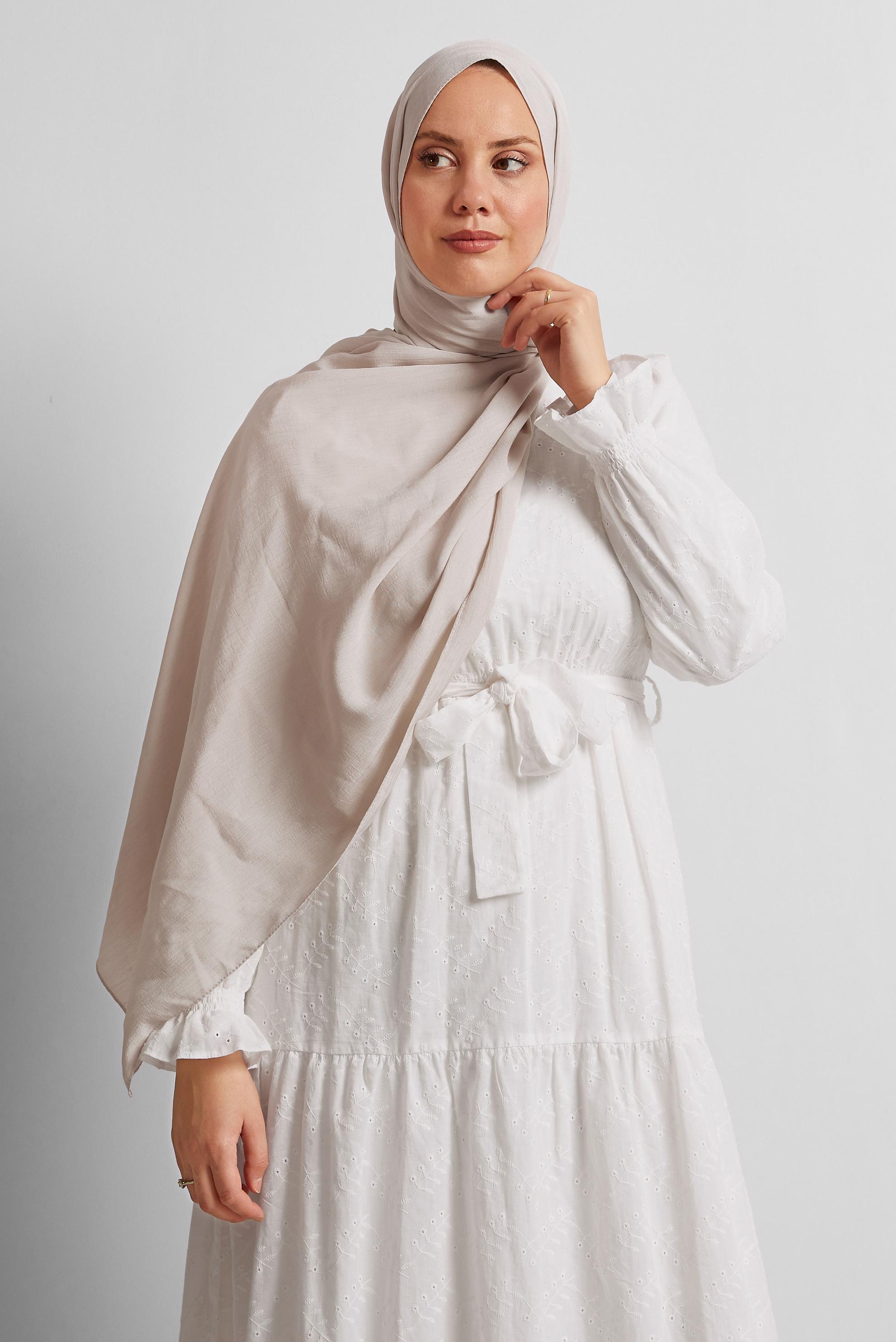 Tesettür giyim BEJ ALVİNA KRAŞ MEDİNE ŞAL 8571