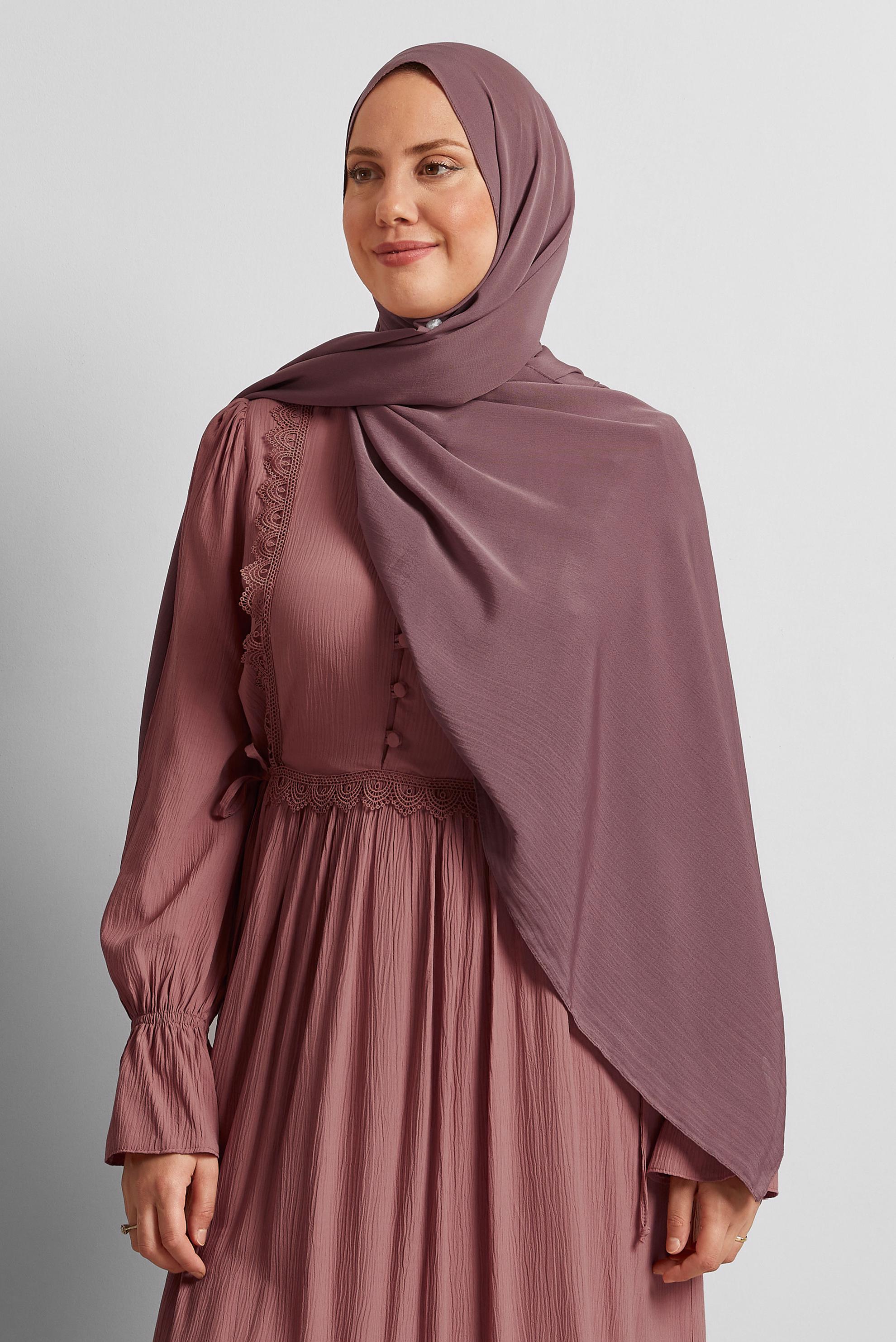 Tesettür giyim PEMBE ALVİNA KRAŞ MEDİNE ŞAL 8571