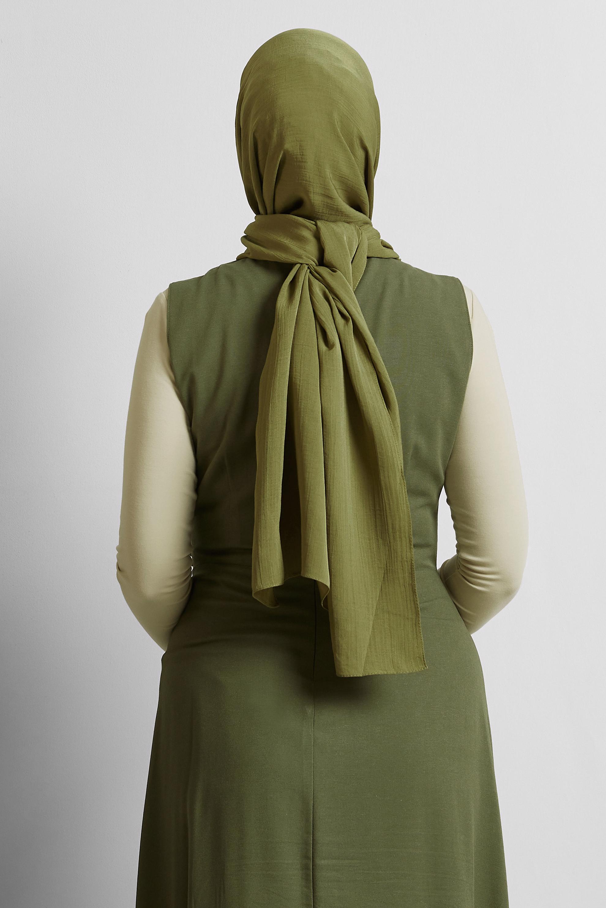 Tesettür giyim YEŞİL ALVİNA KRAŞ MEDİNE ŞAL 8571