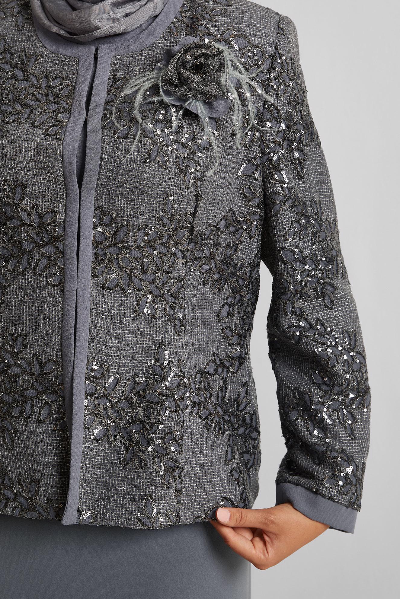 Vêtements hijab GRIS COMBINAISON JUPE TROIS PIÈCES 30453