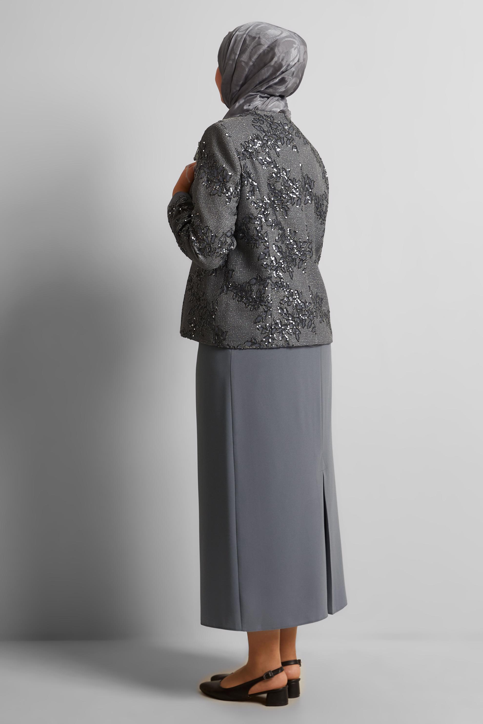 Vêtements hijab GRIS COMBINAISON JUPE TROIS PIÈCES 30453