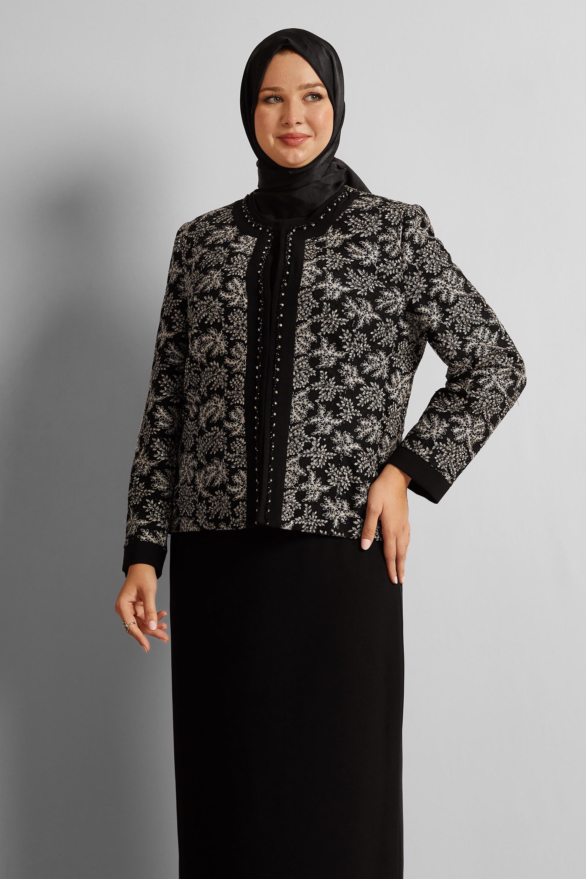 Vêtements hijab NOIR COMBINAISON JUPE TROIS PIÈCES 30456