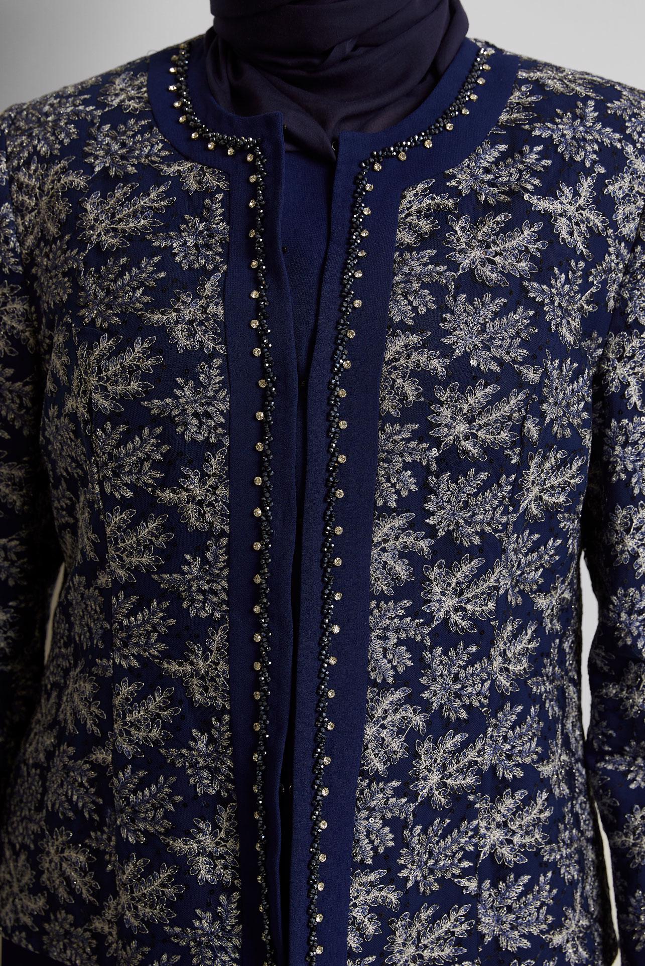 Hijab clothing NAVY BLUE THREE-PIECES SKIRTED SUIT 30456