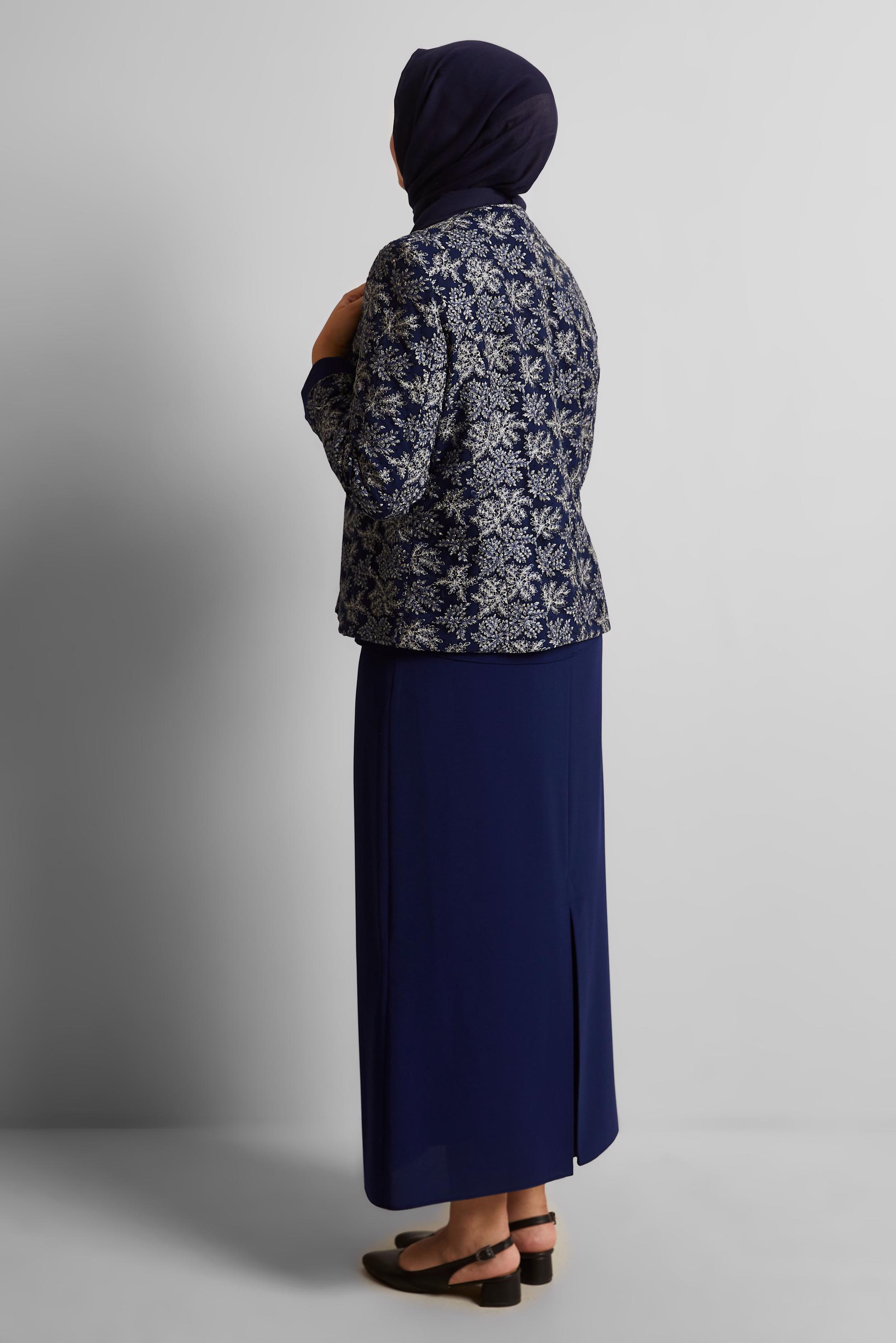 Hijab clothing NAVY BLUE THREE-PIECES SKIRTED SUIT 30456