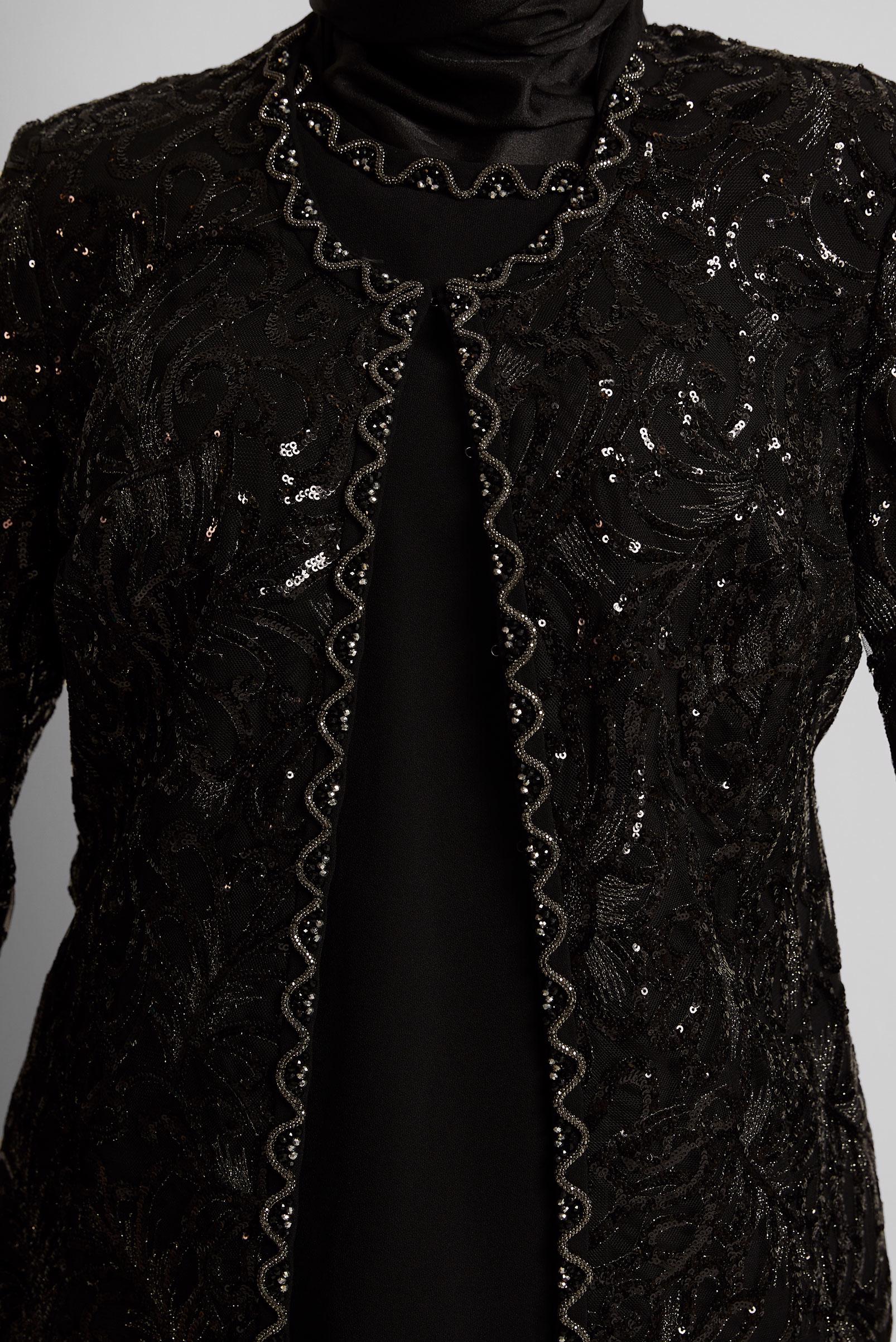 Hijab clothing BLACK THREE PIECES SKIRTED SUIT 3052