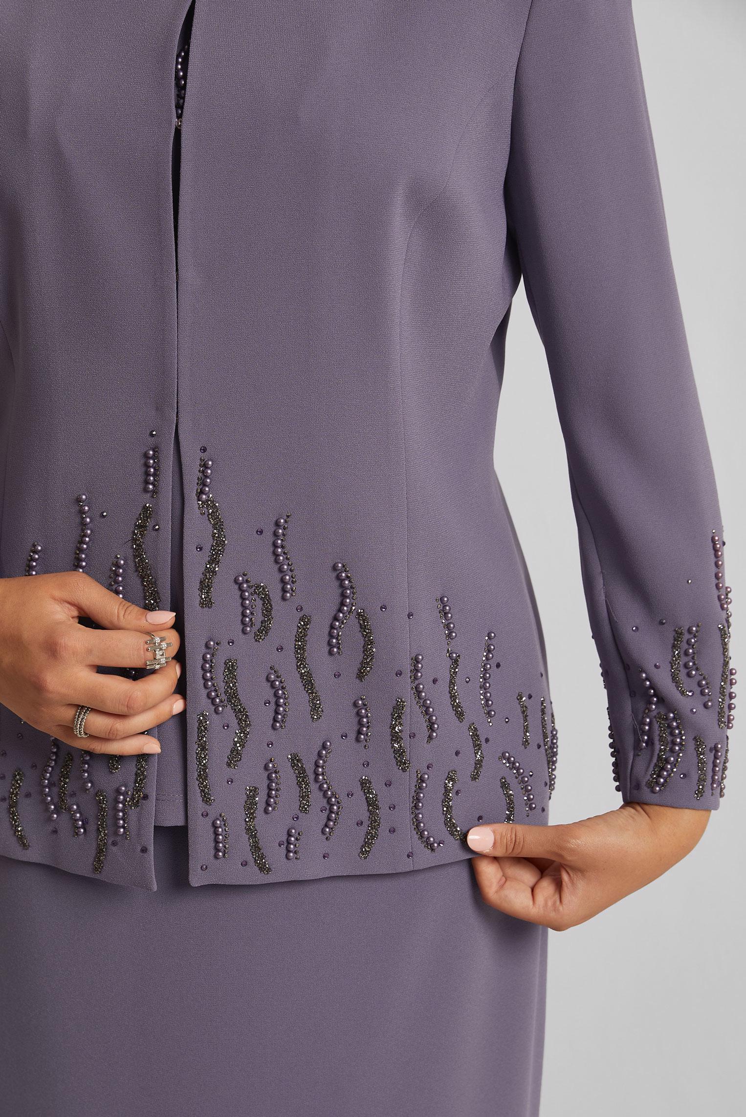 Hijab clothing PURPLE THREE-PIECES SKIRTED SUIT 30527