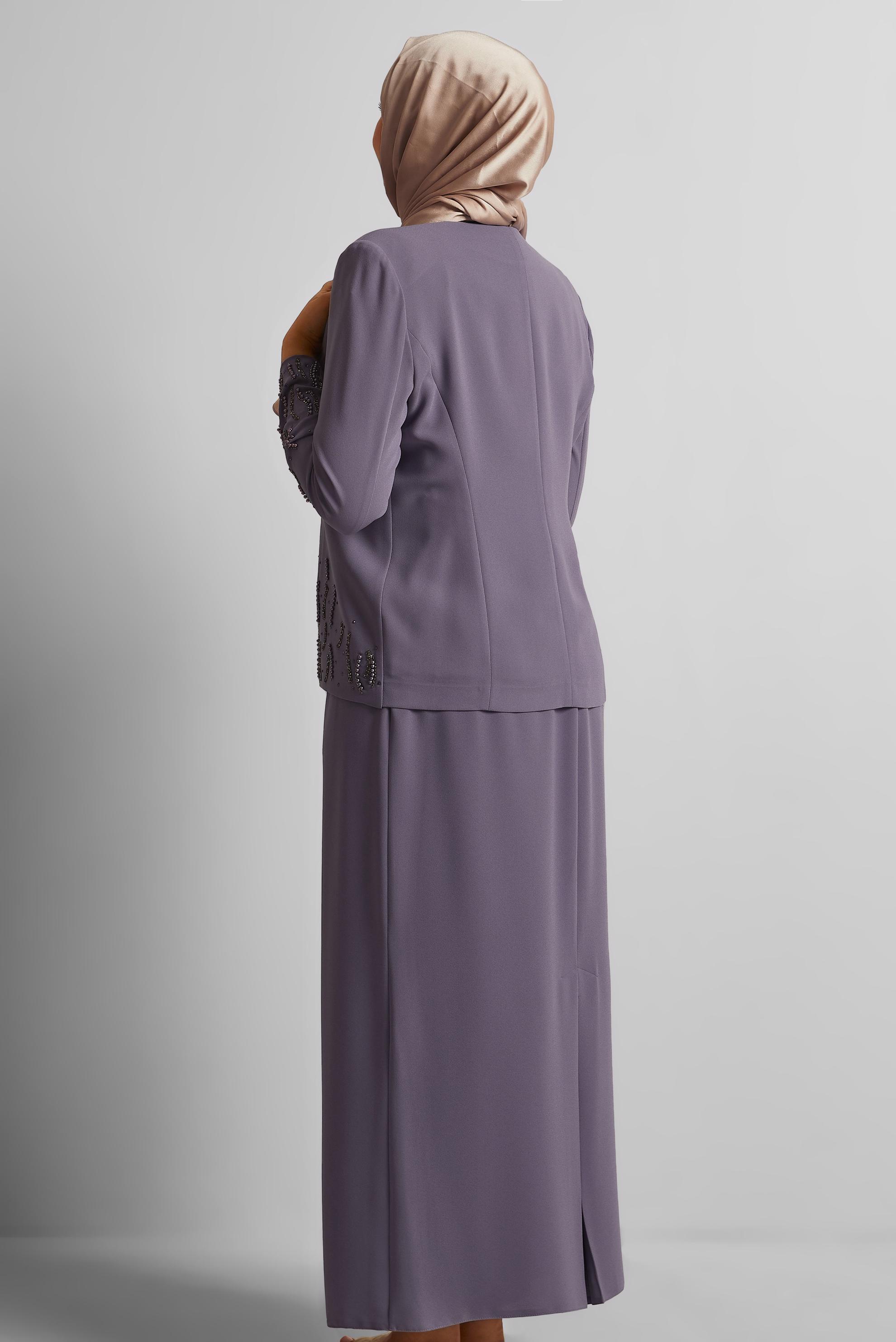 Hijab clothing PURPLE THREE-PIECES SKIRTED SUIT 30527