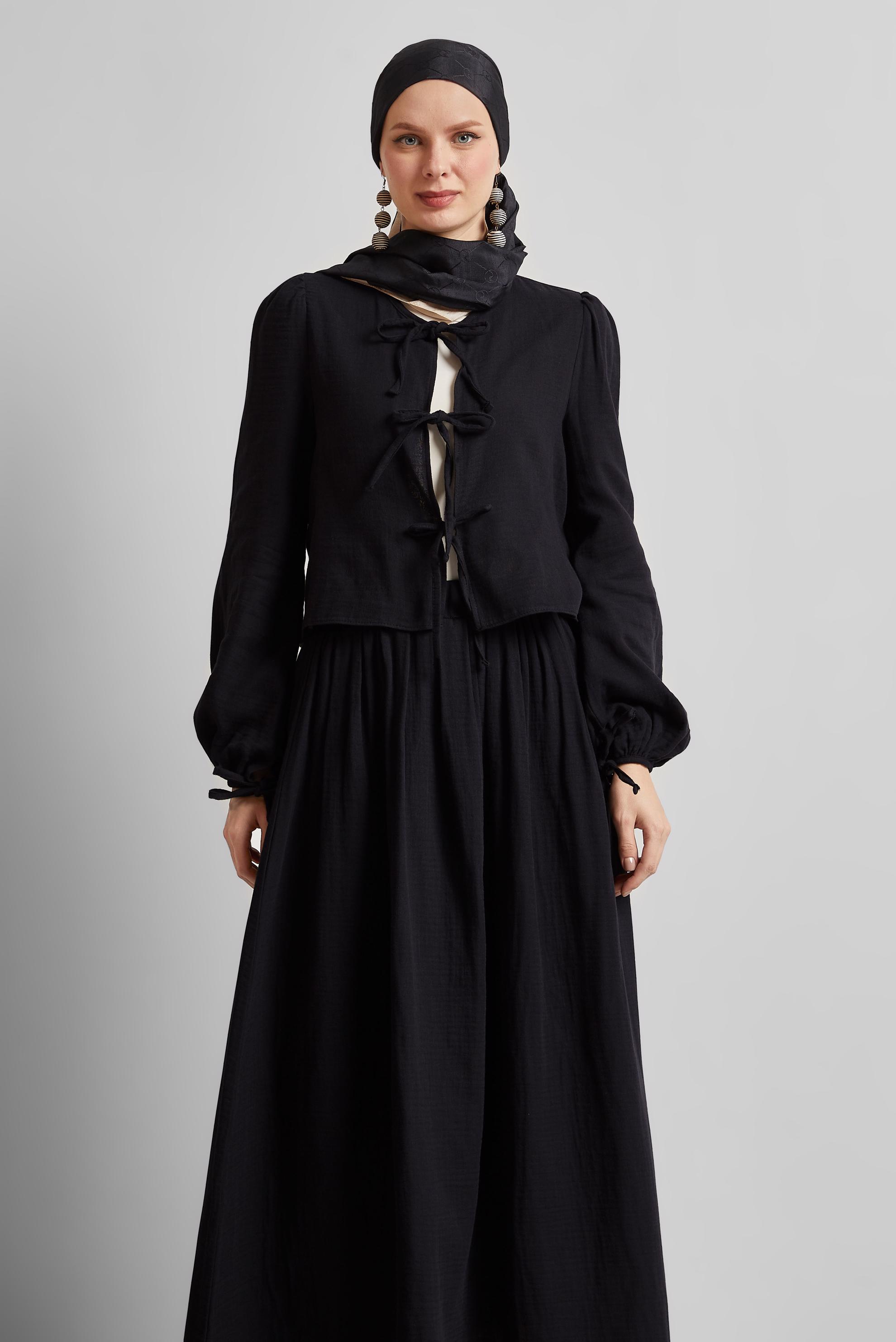 Vêtements hijab NOIR COSTUME À JUPE EN MOUSSELINE 45342