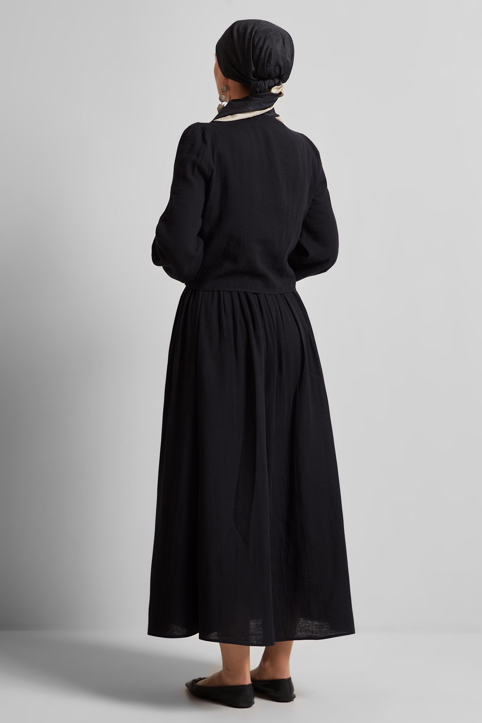 Vêtements hijab NOIR COSTUME À JUPE EN MOUSSELINE 45342