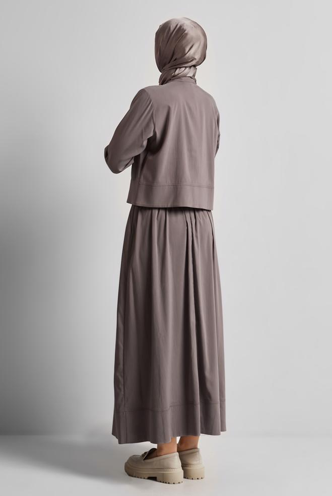 Hijab-Kleidung NERZ ANZUG MIT KNOPFDETAILLIERTEM ROCK 45360 - ALVİNA