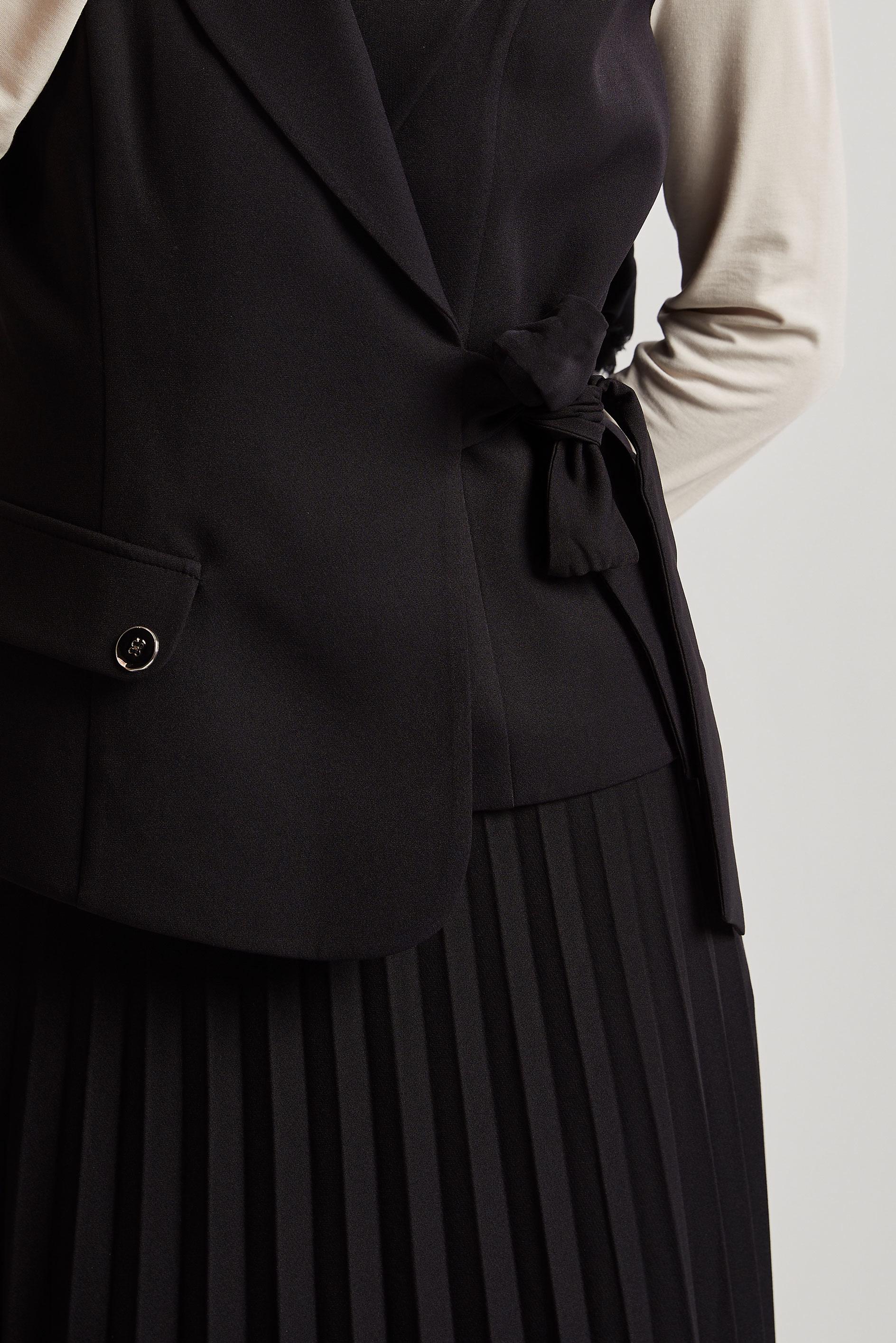 Tesettür giyim SİYAH YELEKLİ ETEKLİ TAKIM 45380