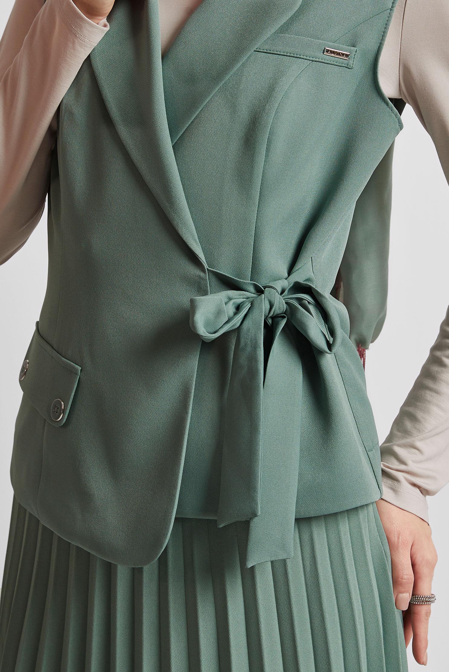 Tesettür giyim YEŞİL YELEKLİ ETEKLİ TAKIM 45380