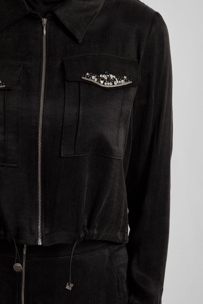 Vêtements hijab NOIR COMBINAISON JUPE AVEC GEMME 45384 - ALVİNA