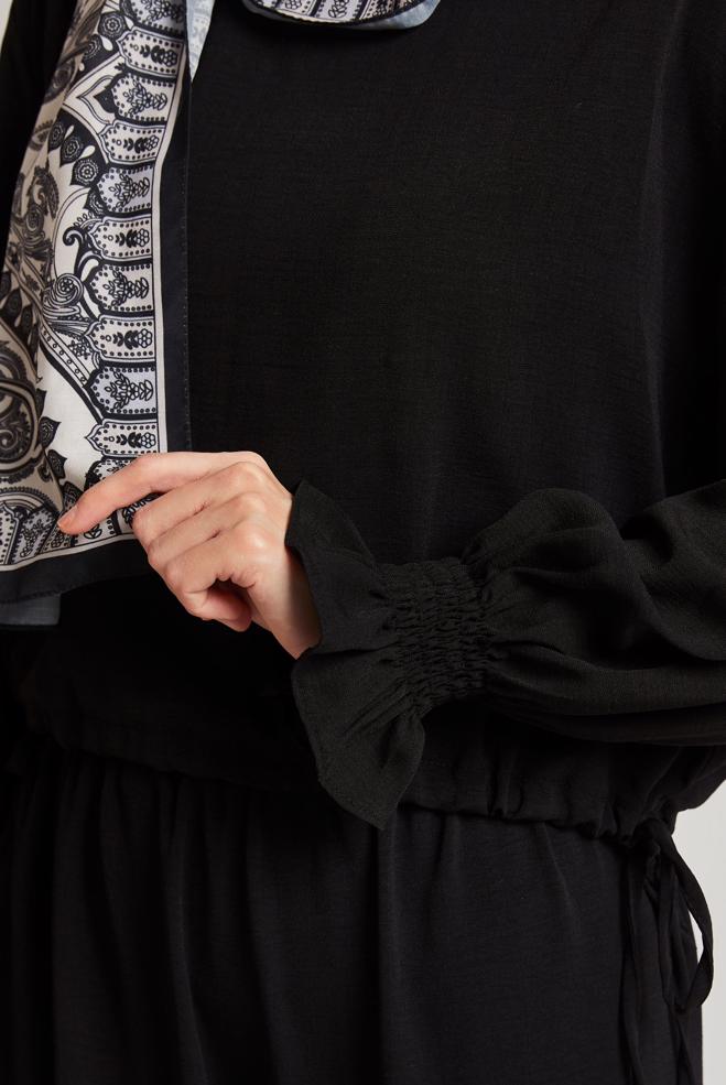 Vêtements hijab NOIR COSTUME À JUPE 45536 - ALVİNA