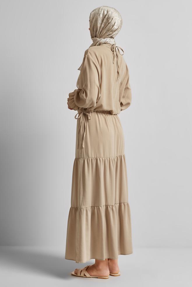 Vêtements hijab BEIGE COSTUME À JUPE 45536 - ALVİNA