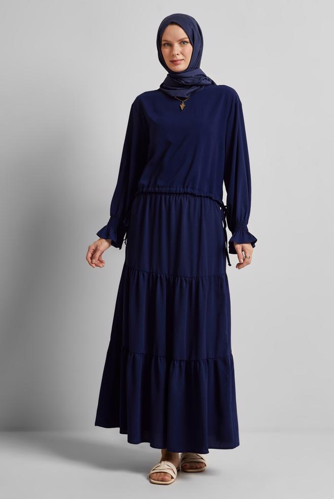 Vêtements hijab BLEU MARINE COSTUME À JUPE 45536 - ALVİNA