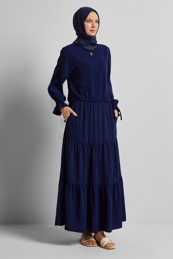 Vêtements hijab BLEU MARINE COSTUME À JUPE 45536 - ALVİNA