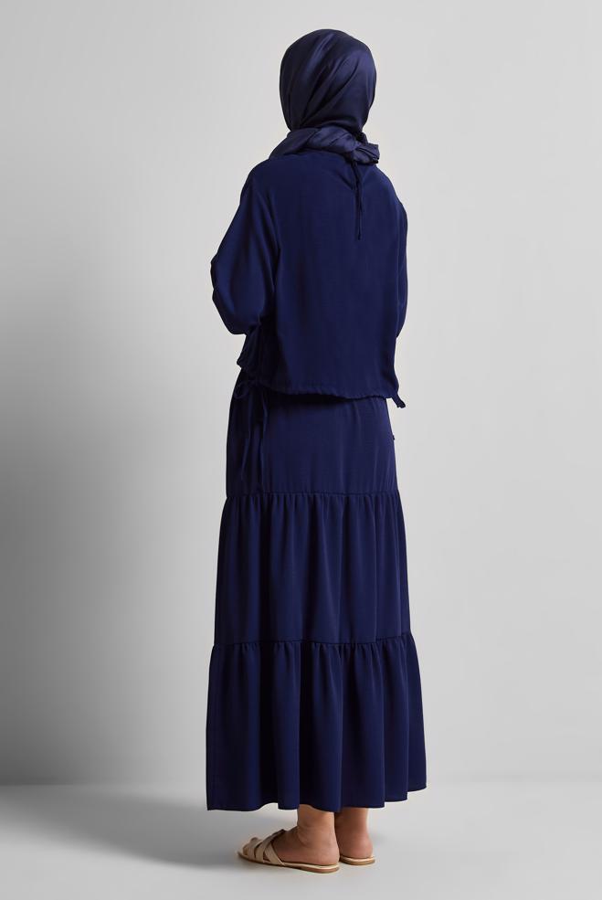 Vêtements hijab BLEU MARINE COSTUME À JUPE 45536 - ALVİNA