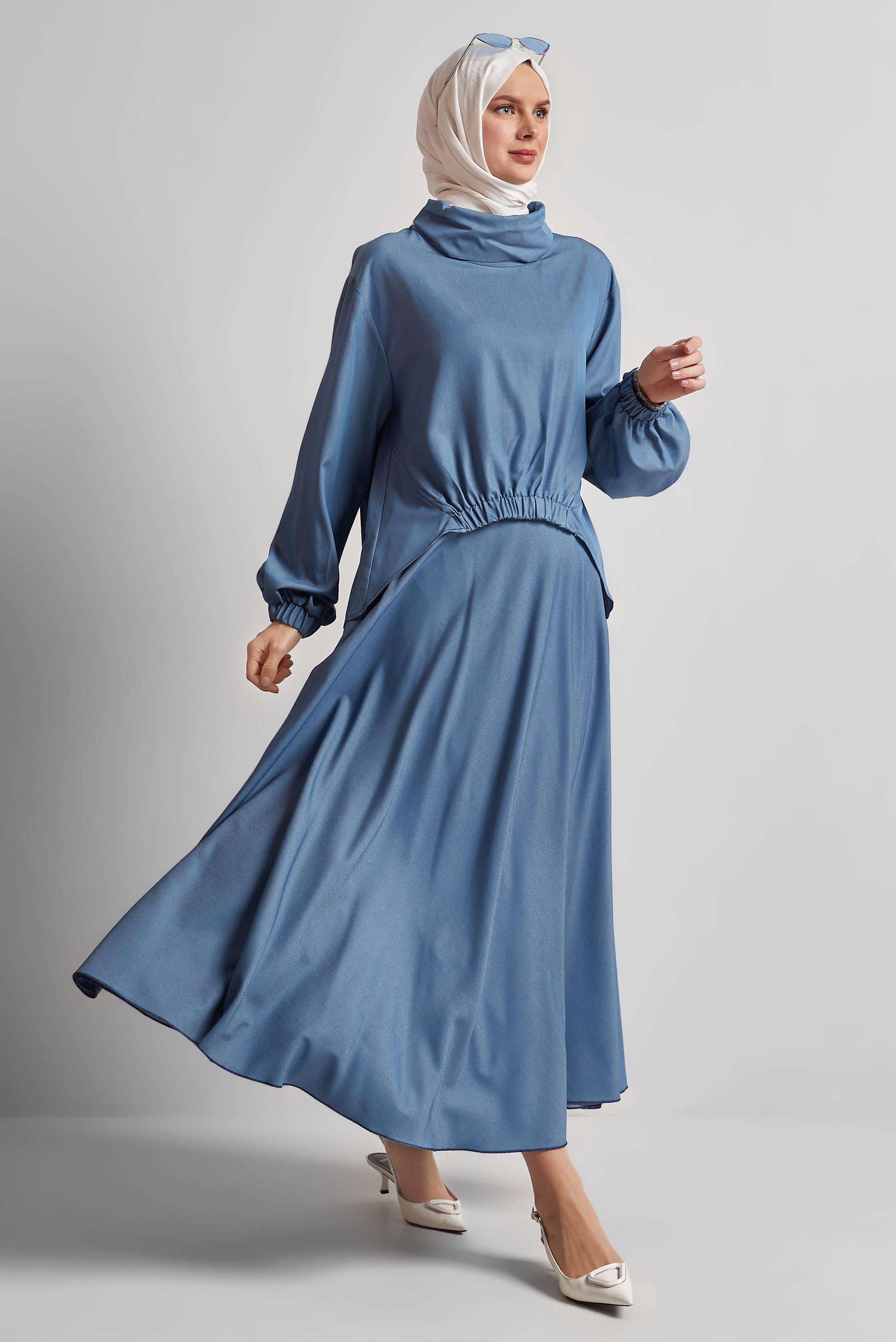 Vêtements hijab BLEU MARINE COSTUME HIJAB À JUPE 45554