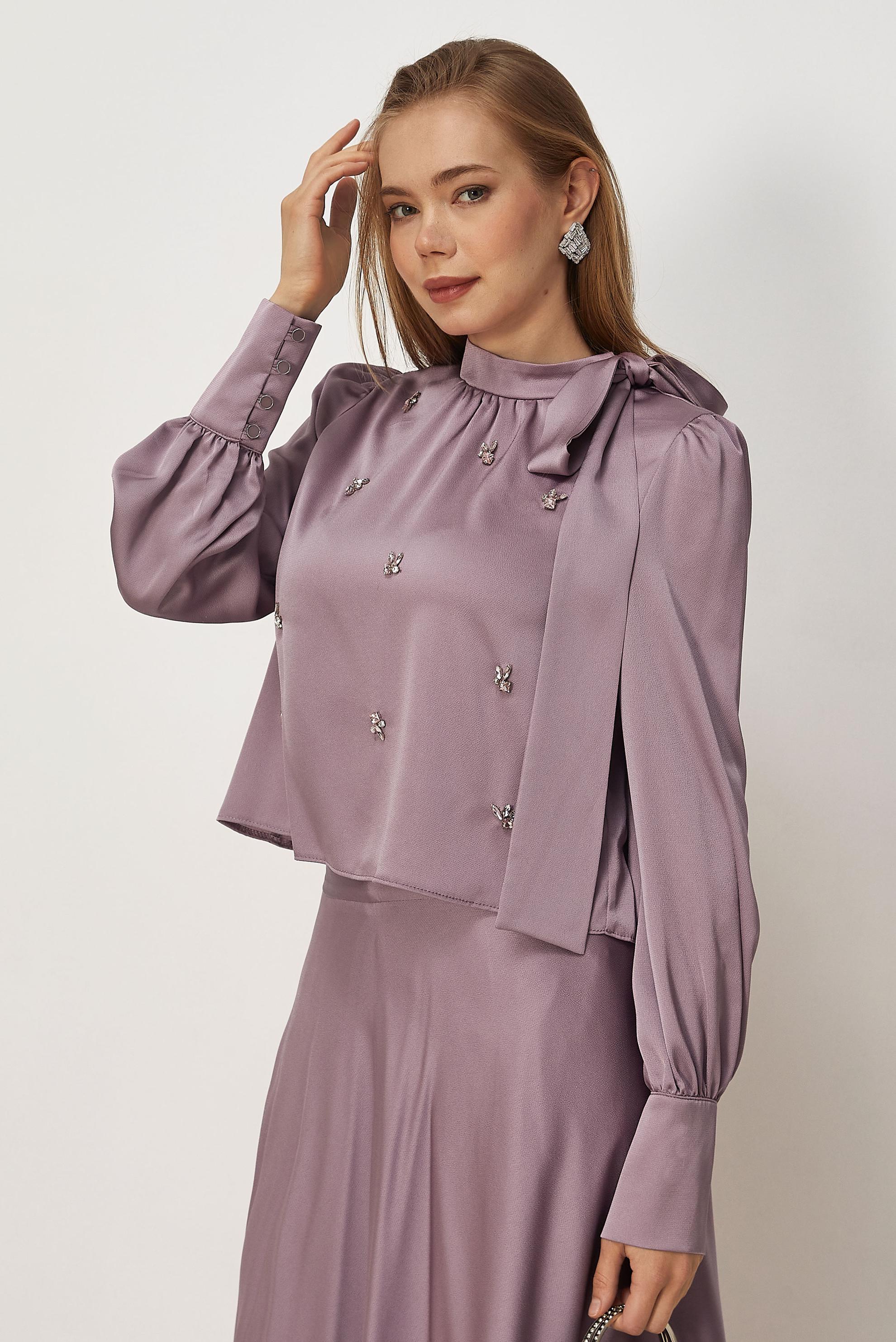 Vêtements hijab BEIGE ENSEMBLE JUPE EN SATIN 45561