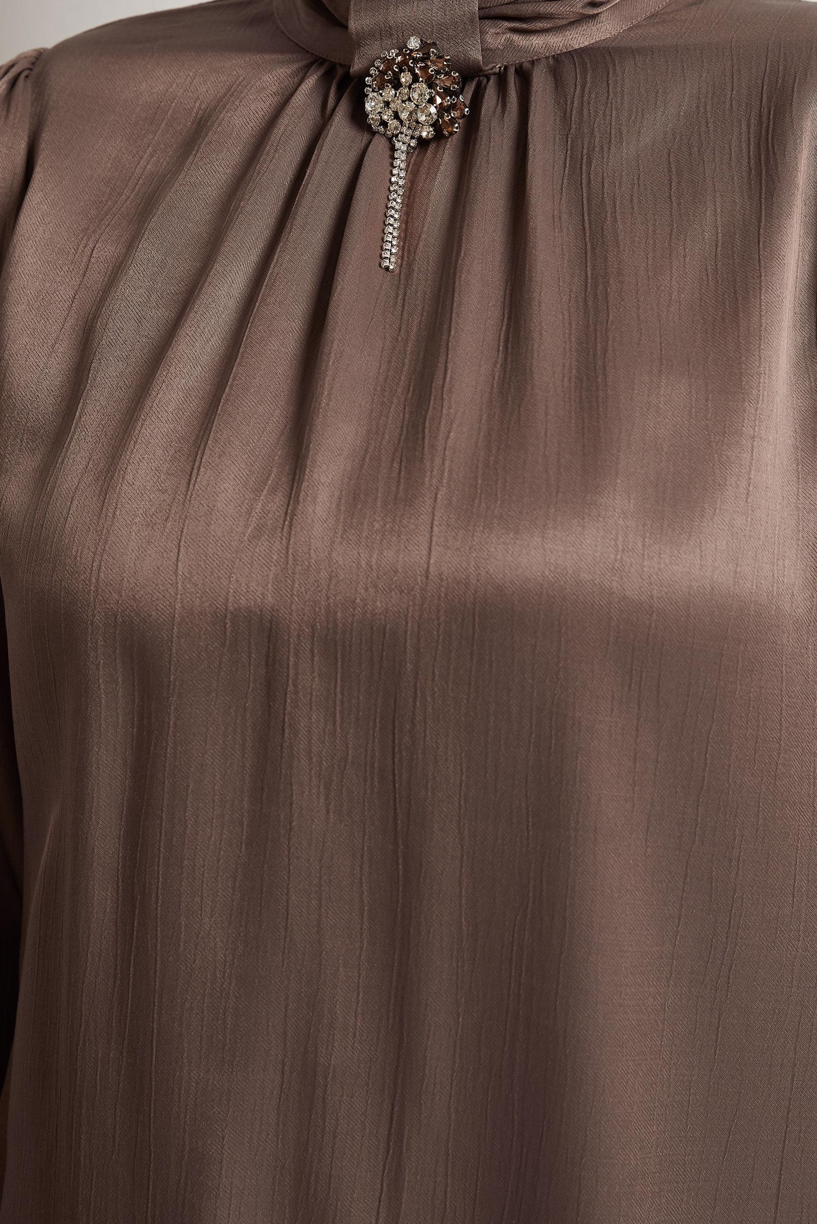 Vêtements hijab BRUN COMBINAISON JUPE CEINTURÉE EN SATIN 45706