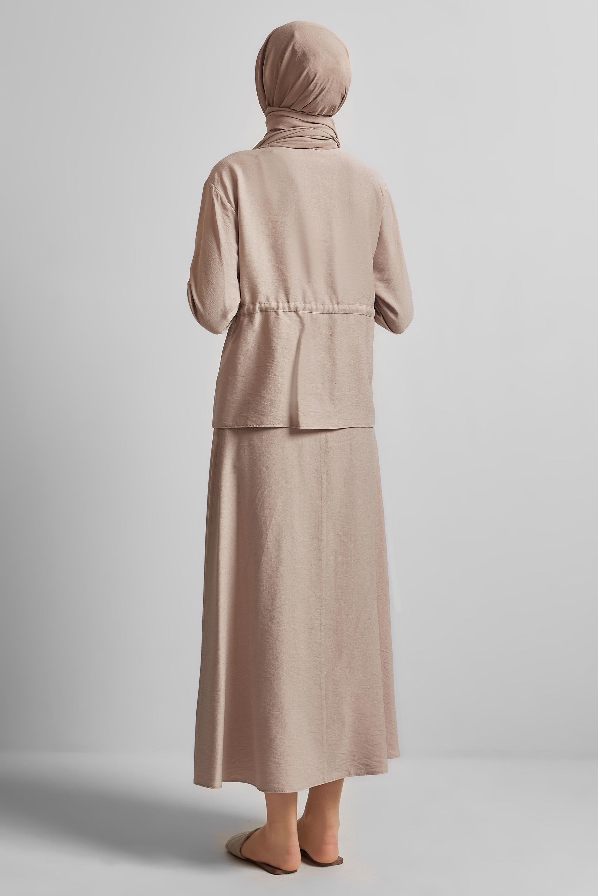 Vêtements hijab SABLE COMBINAISON JUPE TAILLE SMOCKÉE 45752