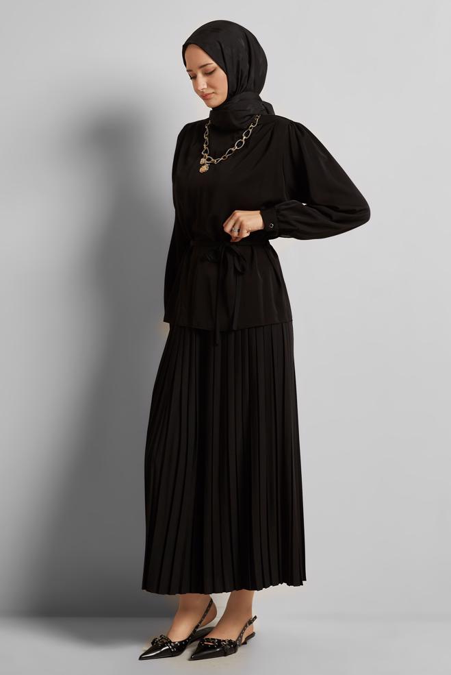 Vêtements hijab NOIR JUPE ATTACHÉE 45756 - ALVİNA
