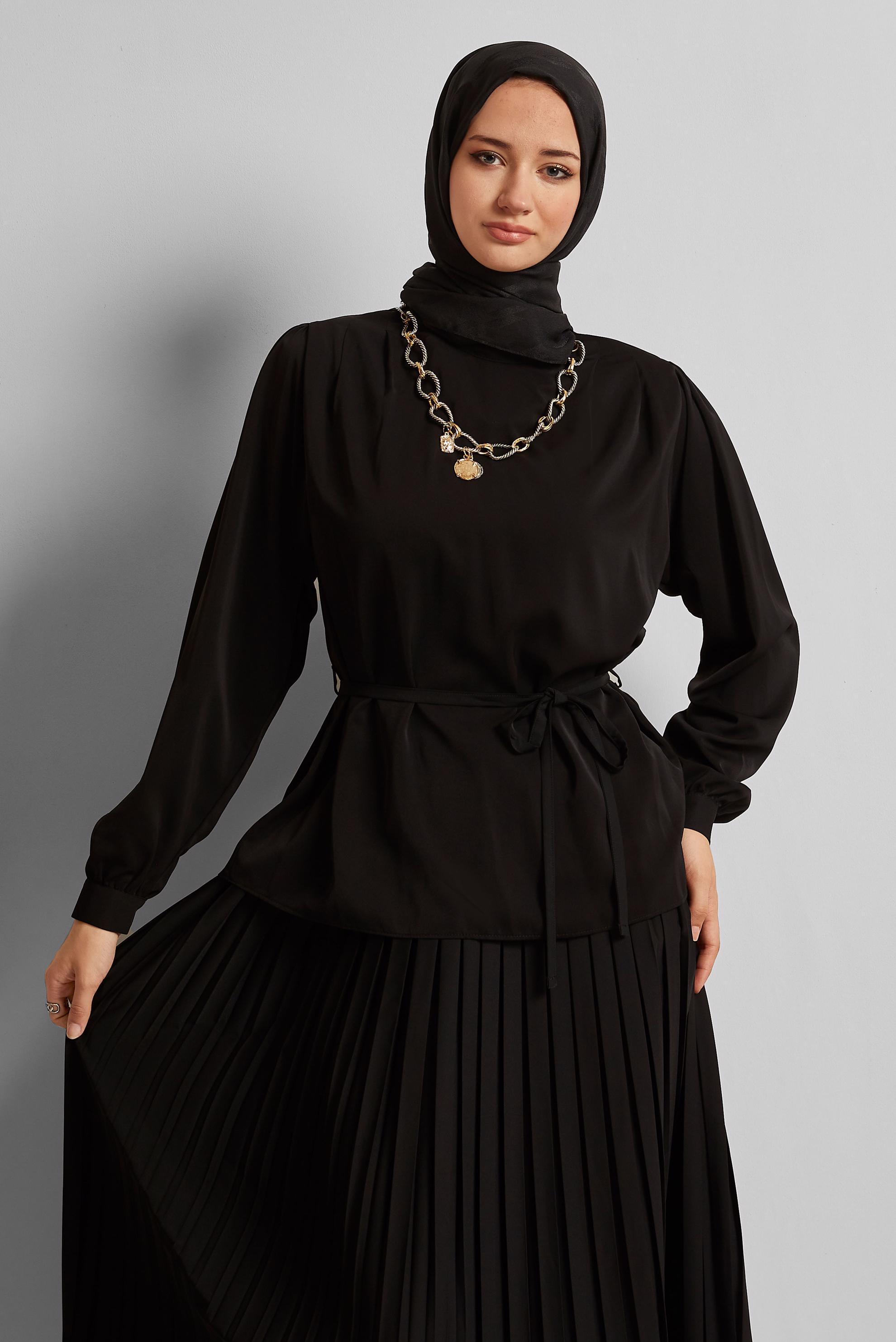 Vêtements hijab NOIR JUPE ATTACHÉE 45756
