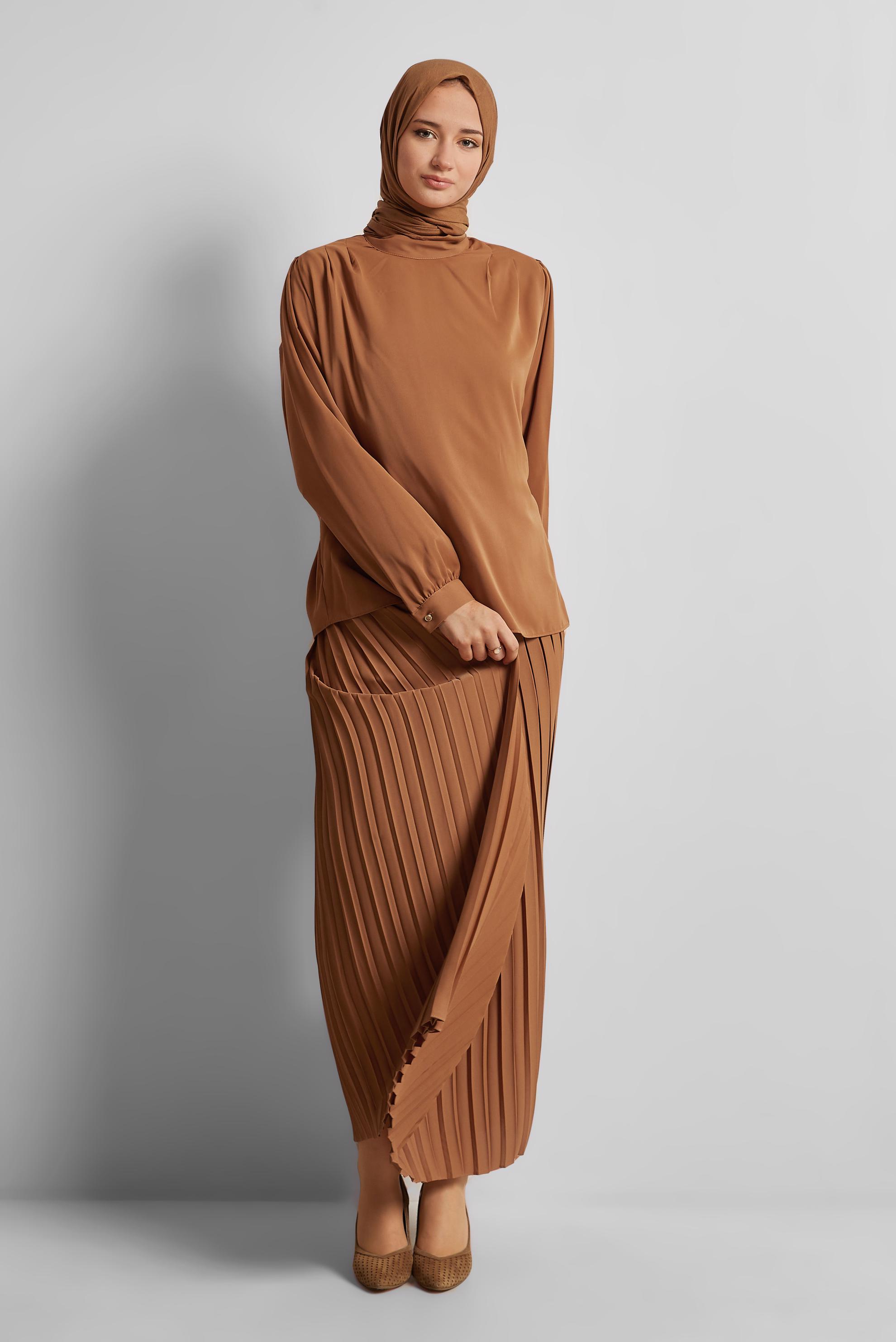Vêtements hijab BRUN JUPE ATTACHÉE 45756